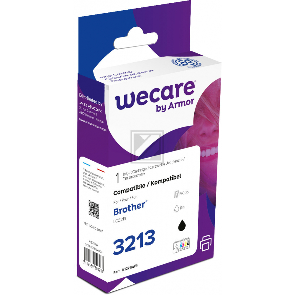 WECARE Tinte rebuilt schwarz LC-3213BKWE zu Brother DCP-J774DW 11ml WECARE Tinte rebuilt schwarz LC-3213BKWE zu Brother DCP-J774DW 11ml