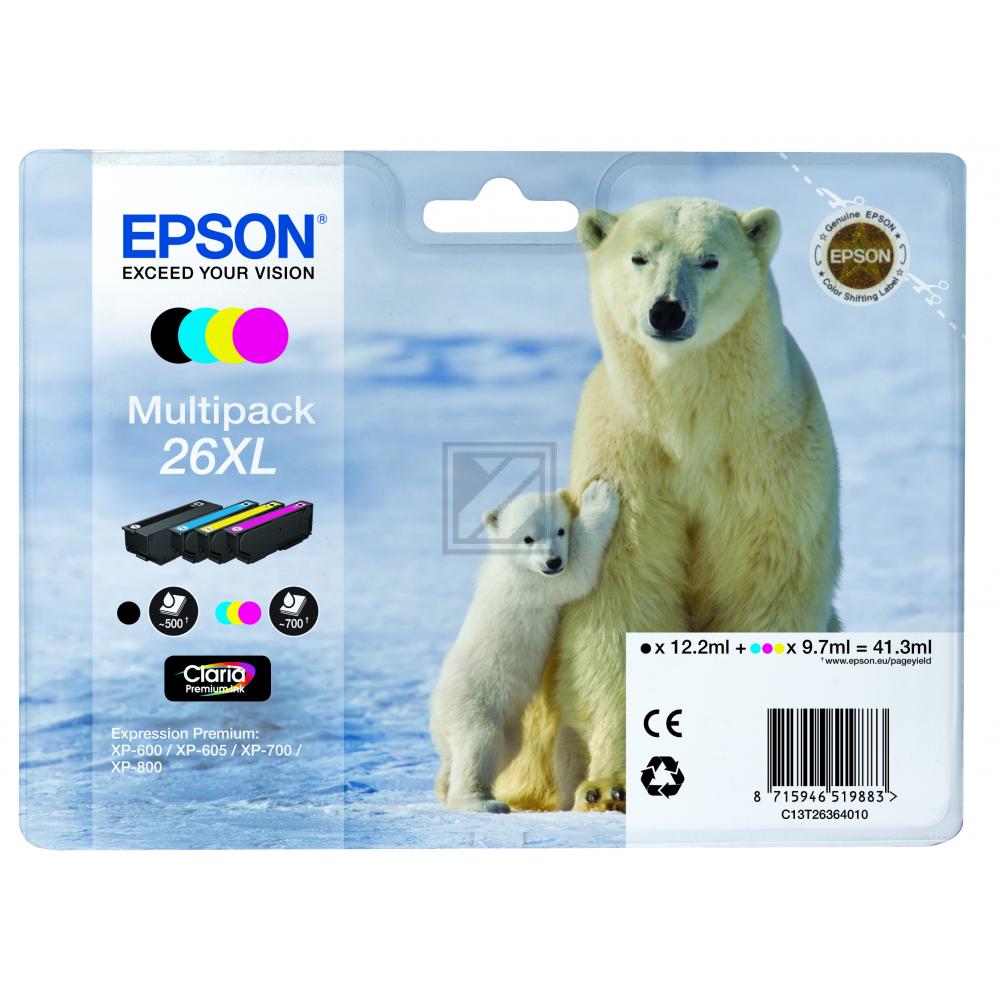 EPSON Multipack Tinte XL CMYBK T263640 XP 700/800 700/500 Seiten EPSON Multipack Tinte XL CMYBK T263640 XP 700/800 700/500 Seiten