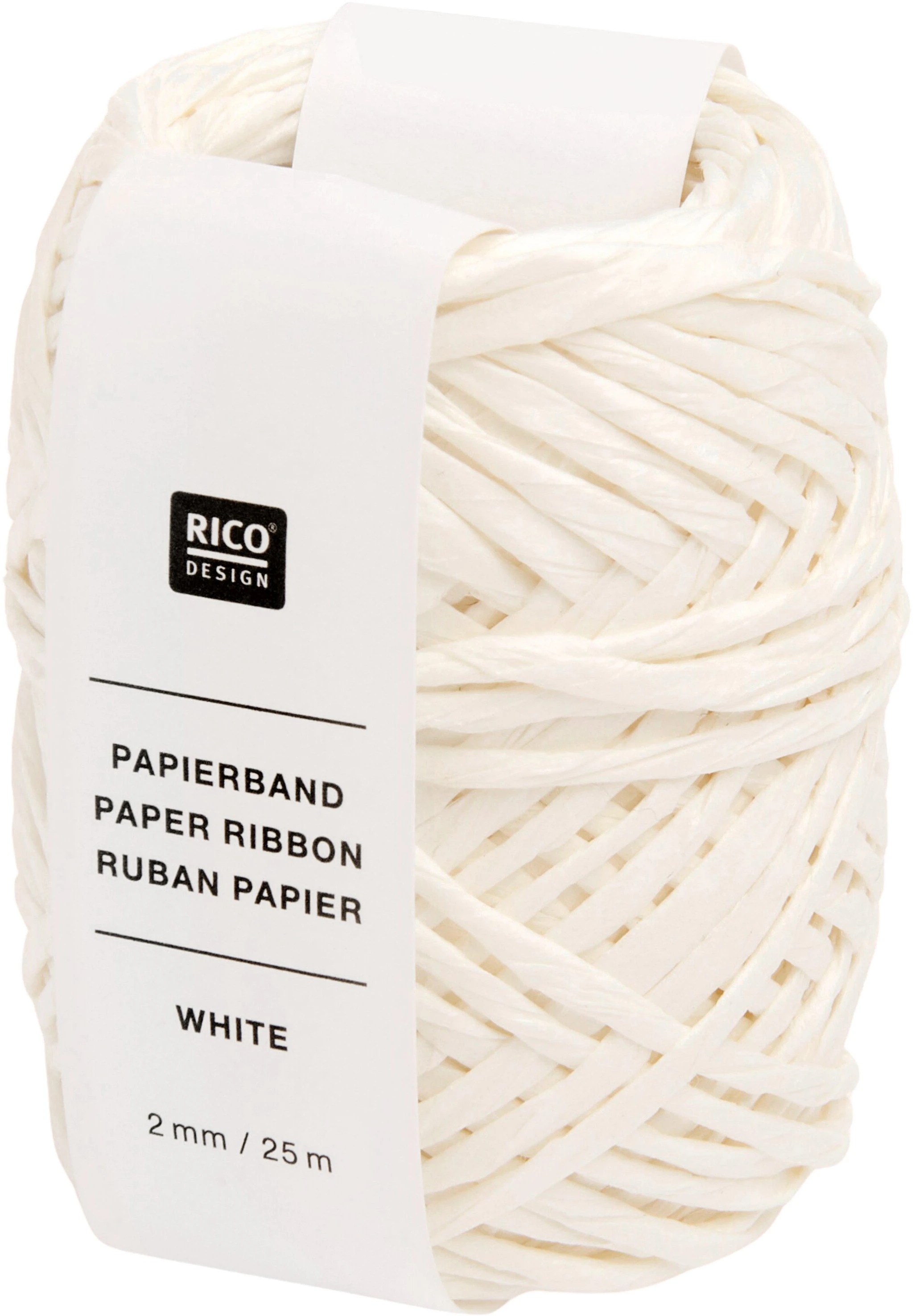 RICO DESIGN Papierband 2mmx25m 401305 Weiss