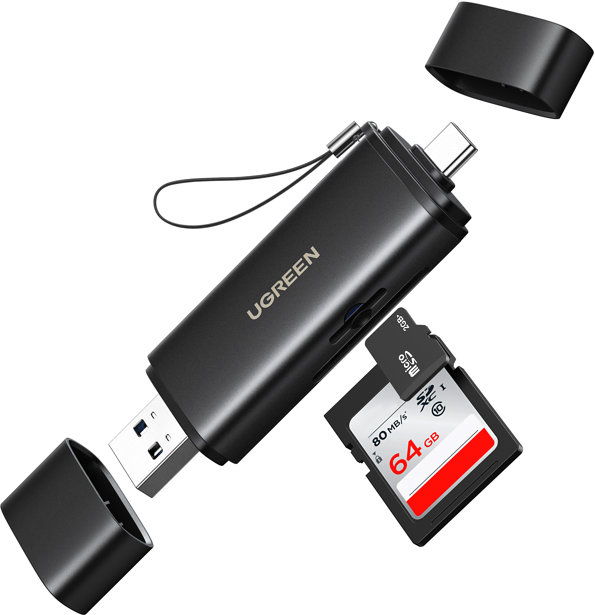 UGREEN Card Reader 2-in-1 65024 USB-C,USB-A,SD,TF