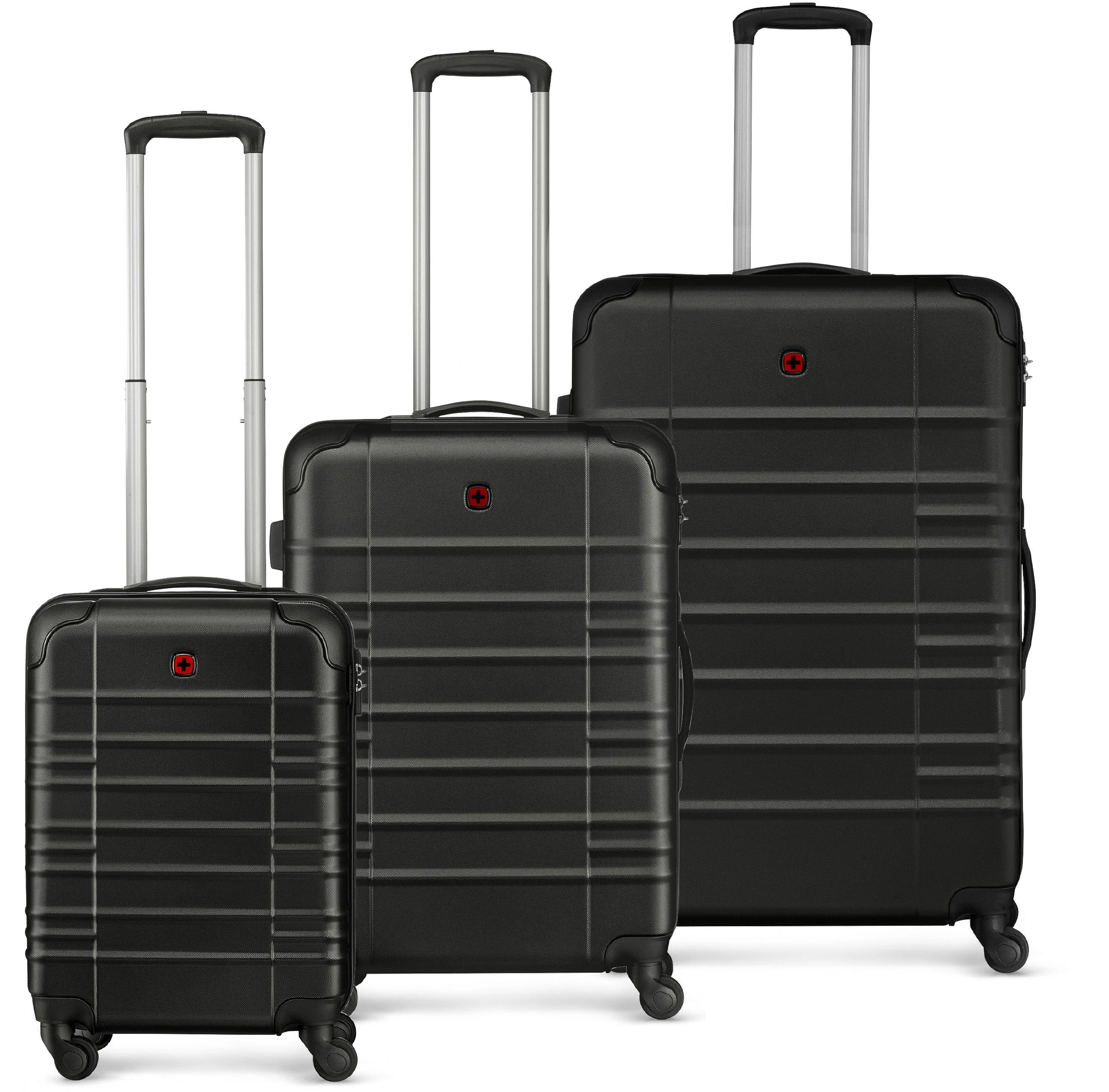 WENGER Amplar Hardside Luggage Black 653149 3er Set aus S M L inkl. Box