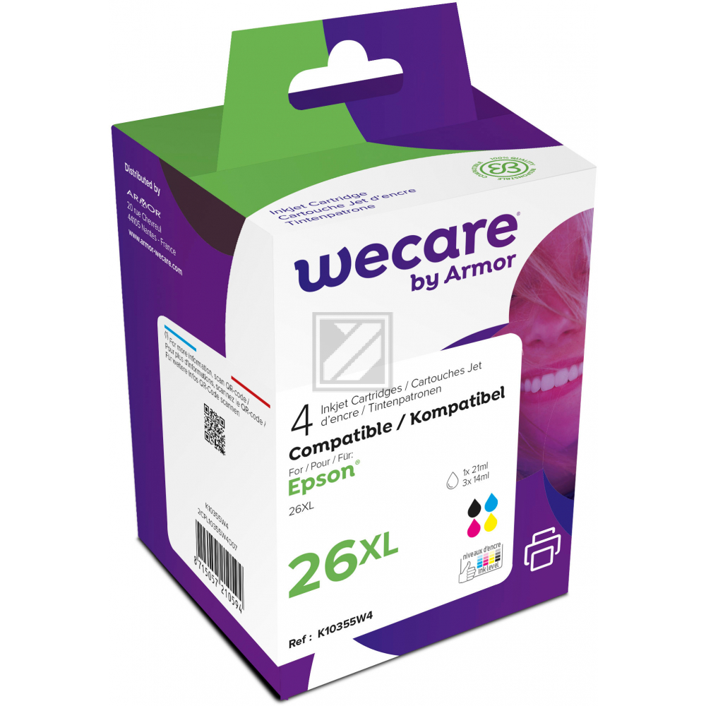 WECARE Multipack XL new built CMYBK T263640WE z.Epson XP 700/800 21/3x14ml