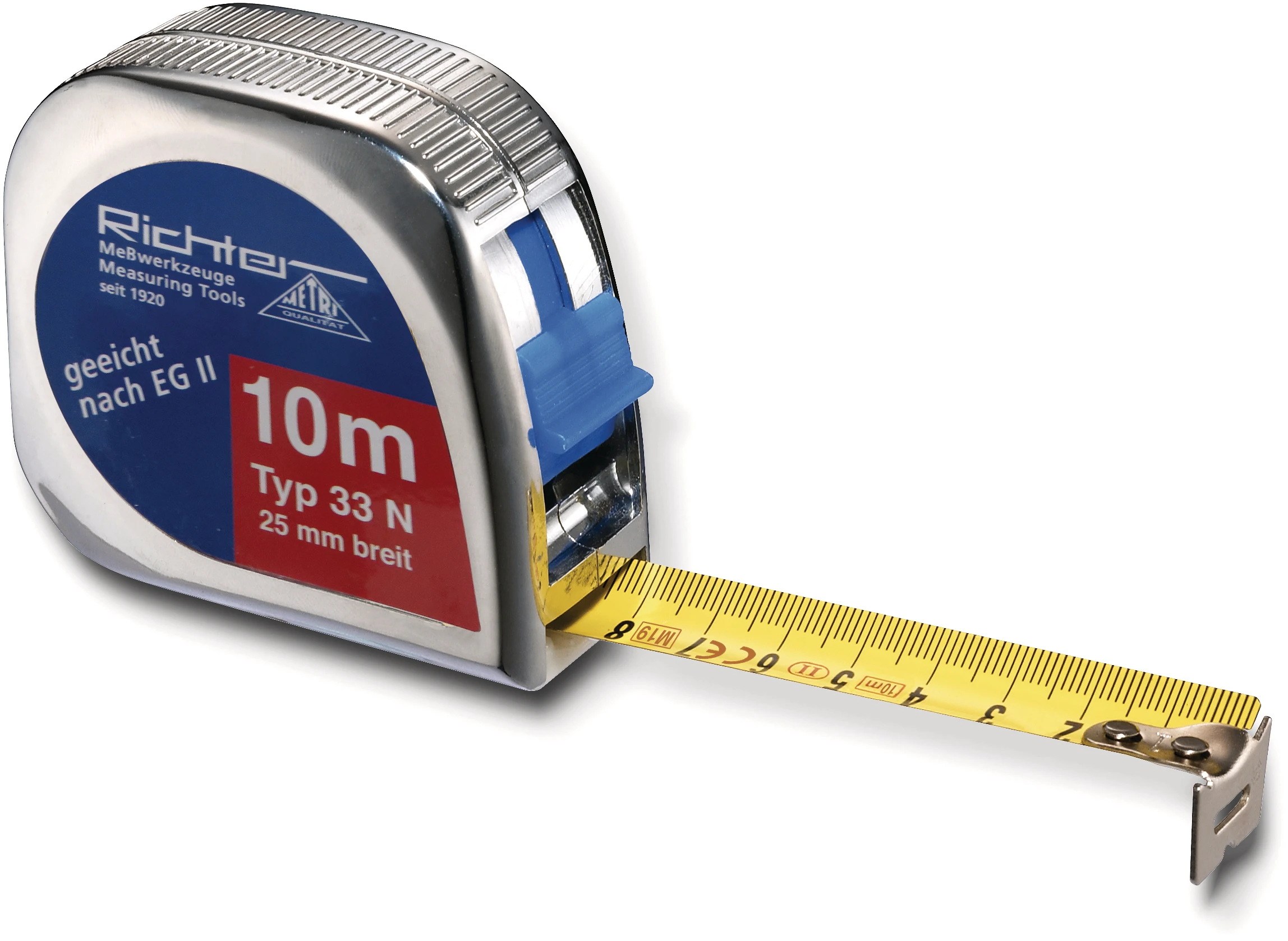 RIEFFEL SWITZERLAND Rollmeter 10m A10102 chrom