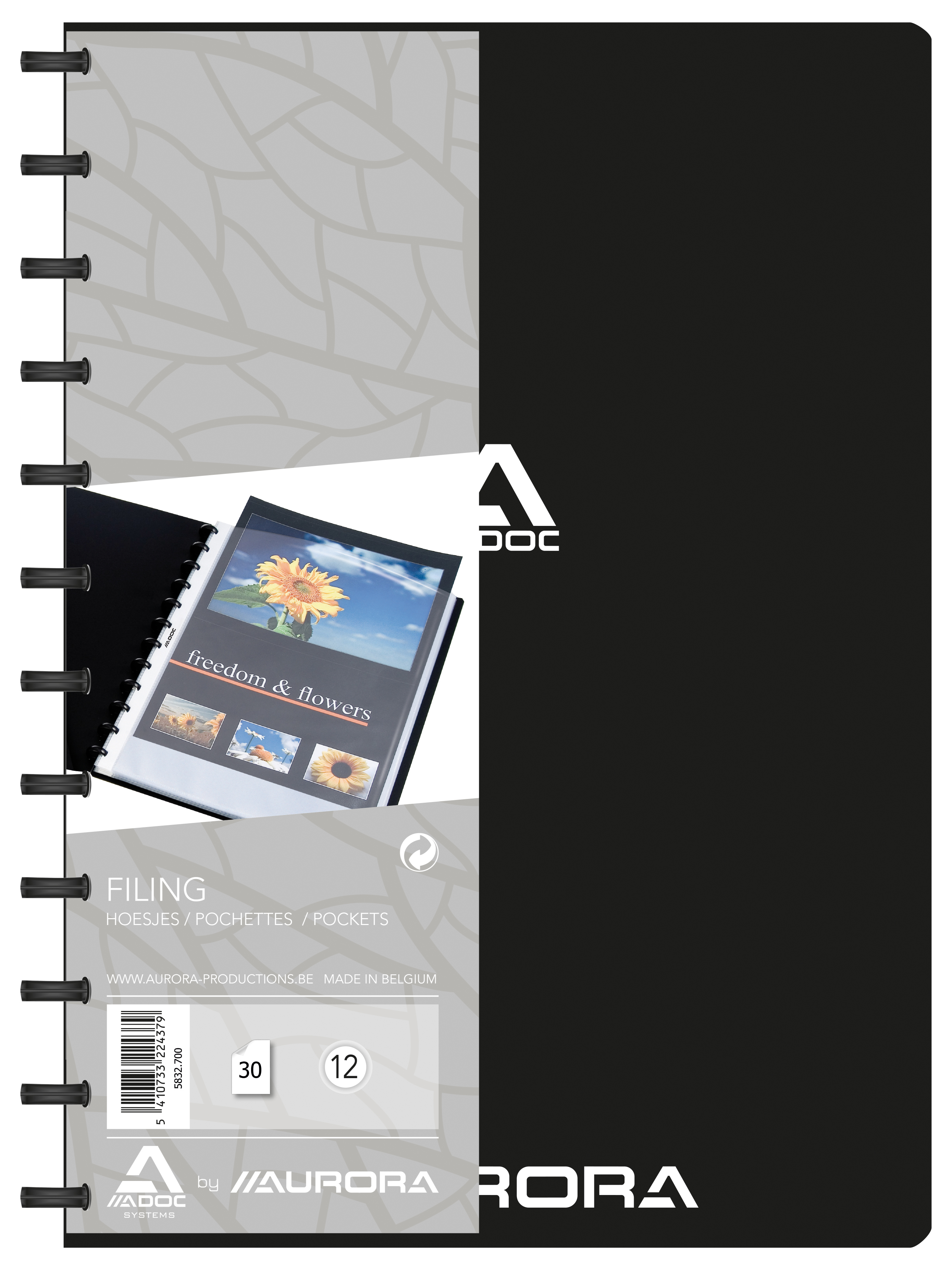 ADOC Sichtbuch L-Bind-Ex A4 5825.700 schwarz 20 Taschen