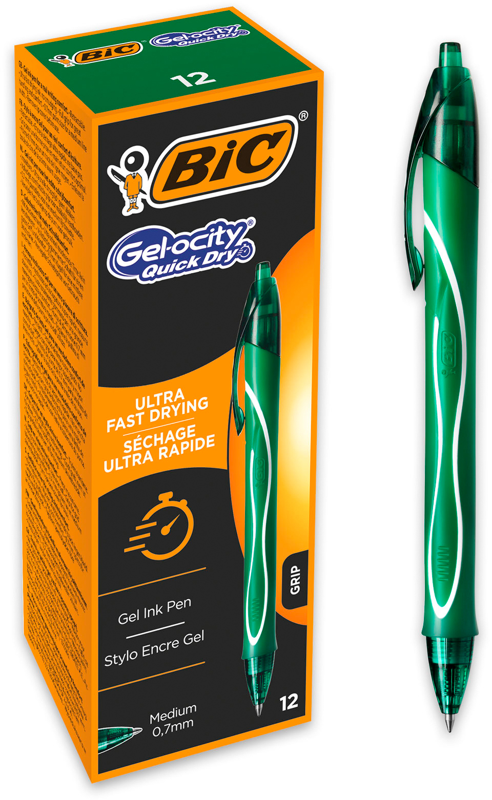 BIC Gel-ocity Quick Dry 0.7mm 964771 grün, 12 Stück