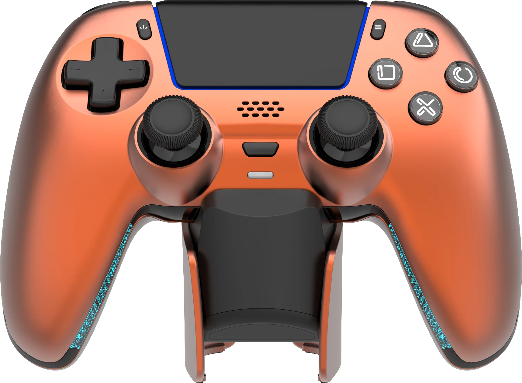 DELTACO Wireless Controller PS5 GAM-199-ORANGECOPPER with charging dock, Orange