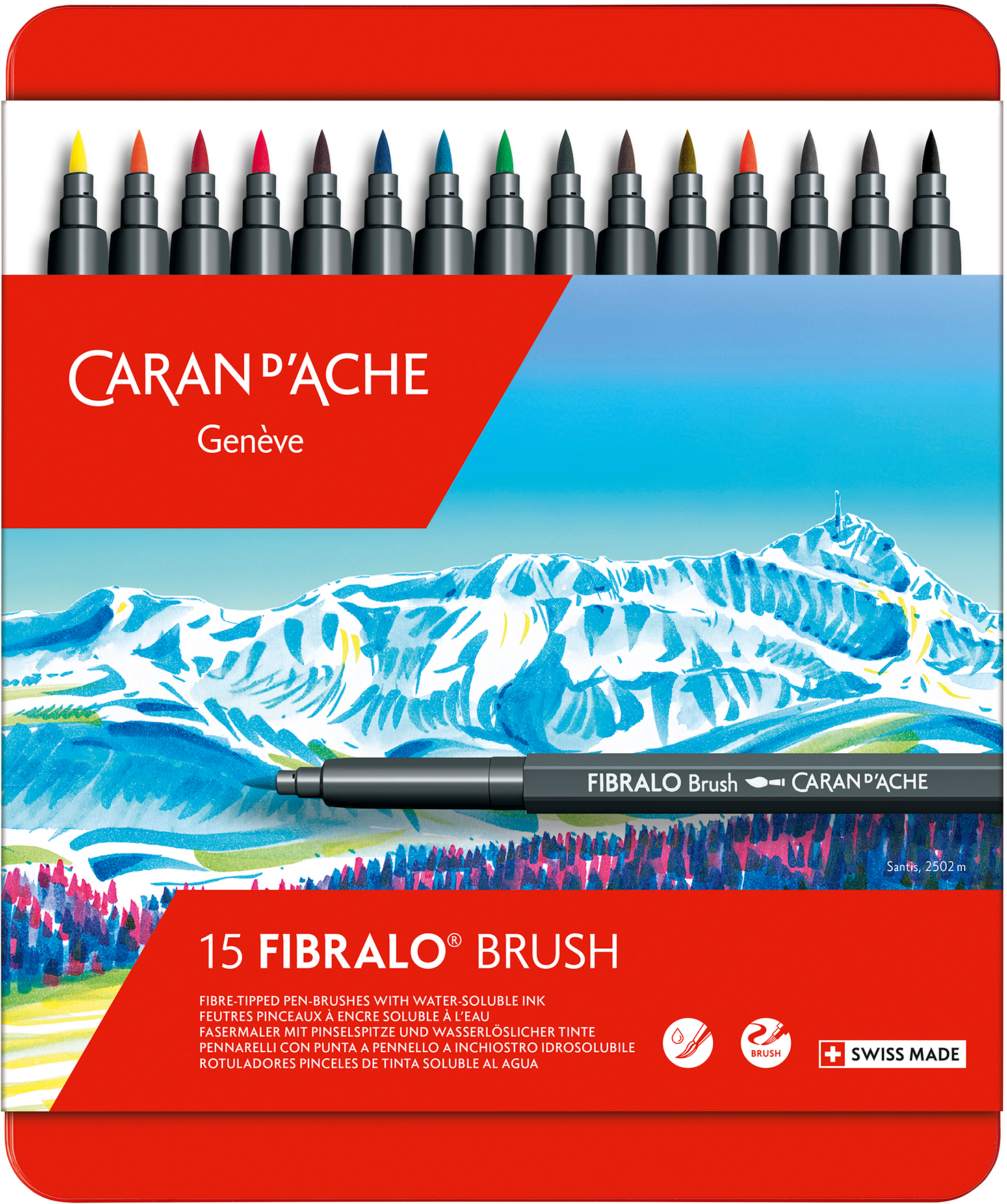 CARAN D'ACHE Classic Fibralo Brush 0.5-5mm 186.315 15 Farben ass.