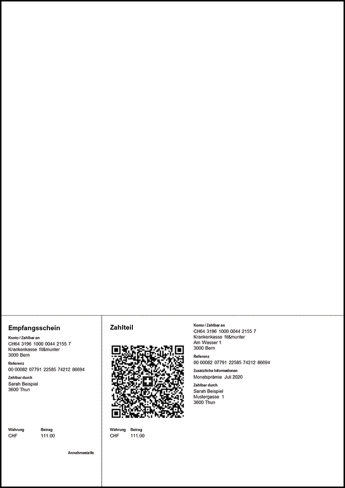 NEUTRAL Einzahlungsschein QR-Code A4 88315748 perforiert, 90g, 1000 Stück