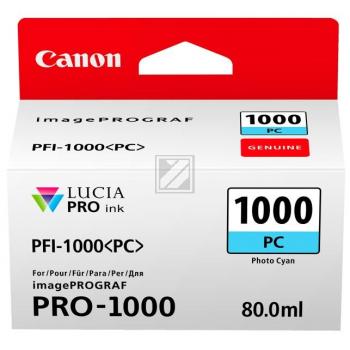 CANON Tintenpatrone photo cyan PFI-1000 iPF PRO-1000 80ml CANON Tintenpatrone photo cyan PFI-1000 iPF PRO-1000 80ml