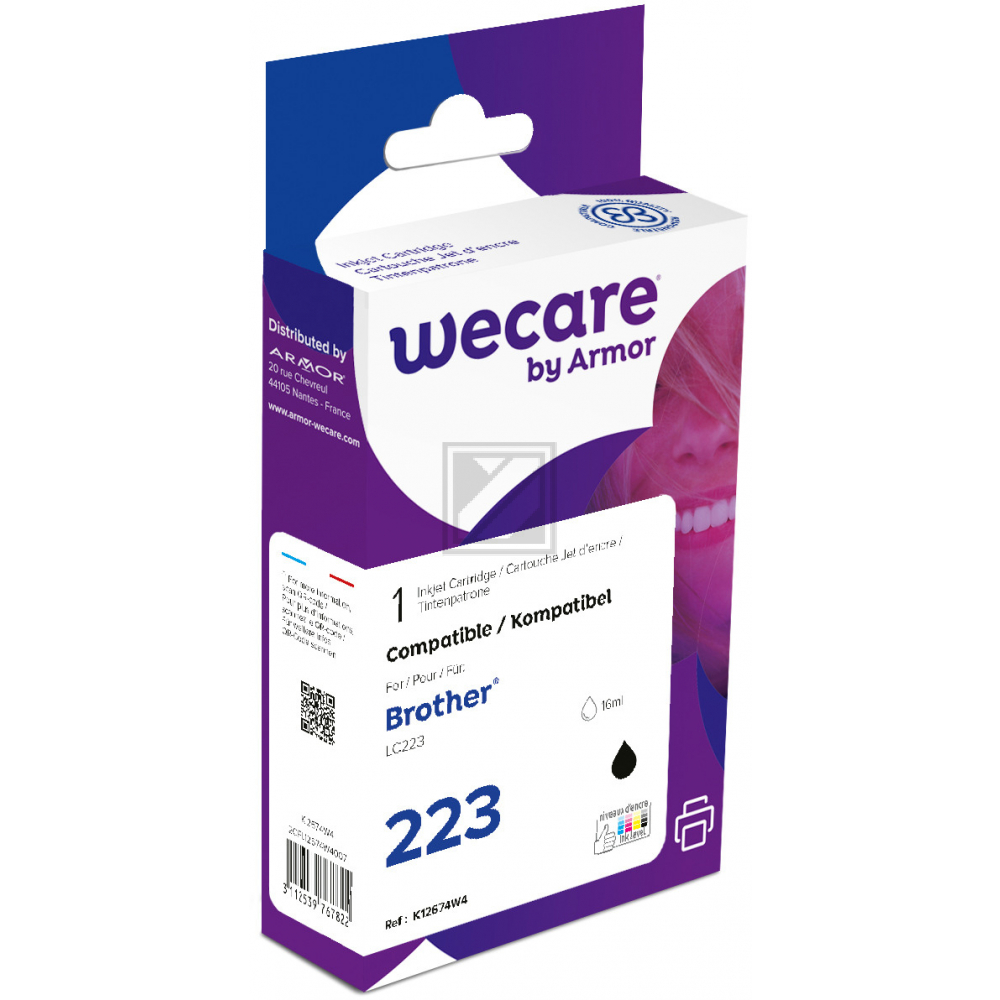 WECARE Tinte rebuilt BK LC-223BKWE zu Brother MFC-J5620DW 12ml WECARE Tinte rebuilt BK LC-223BKWE zu Brother MFC-J5620DW 12ml