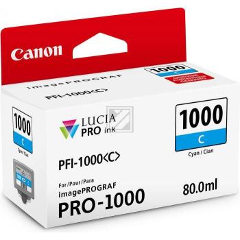 CANON Tintenpatrone cyan PFI-1000 iPF PRO-1000 80ml CANON Tintenpatrone cyan PFI-1000 iPF PRO-1000 80ml