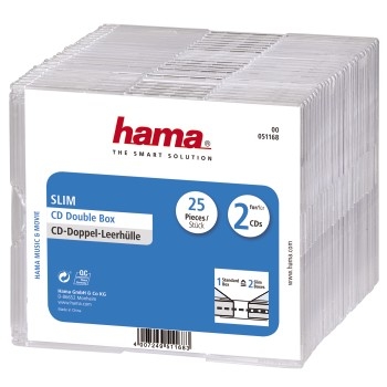 HAMA CD Leerhülle Slim Double 51168 25-er Pack transparent