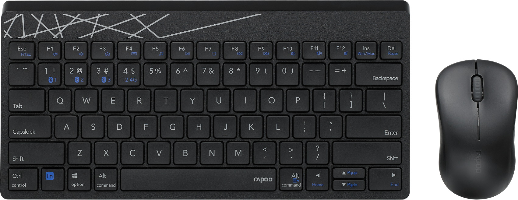 RAPOO 8000M Deskset black-grey 18535 Wireless Multi-Mode