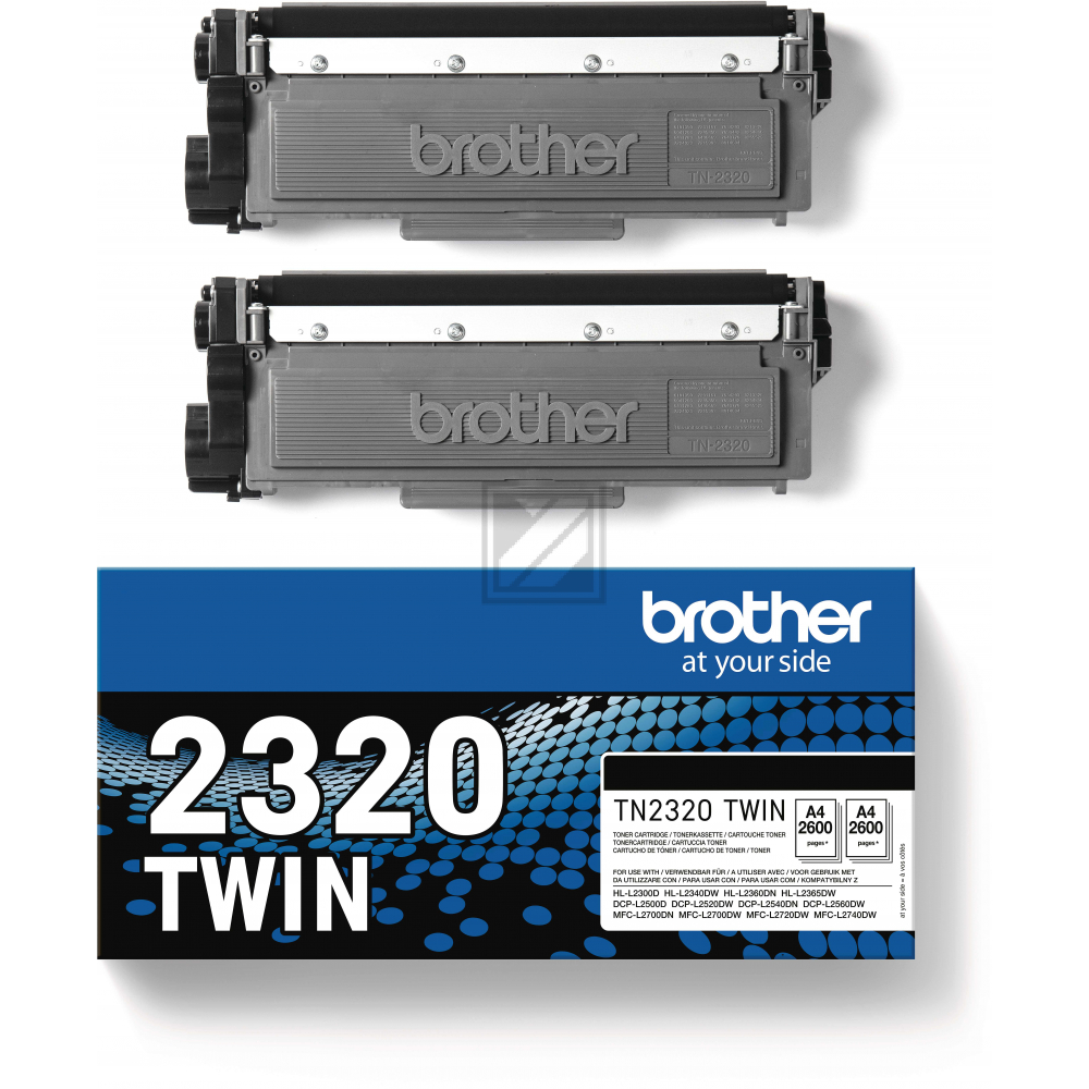BROTHER Toner Twin Pack schwarz TN-2320TWIN HL-L2340/L2360 2x2600 Seiten