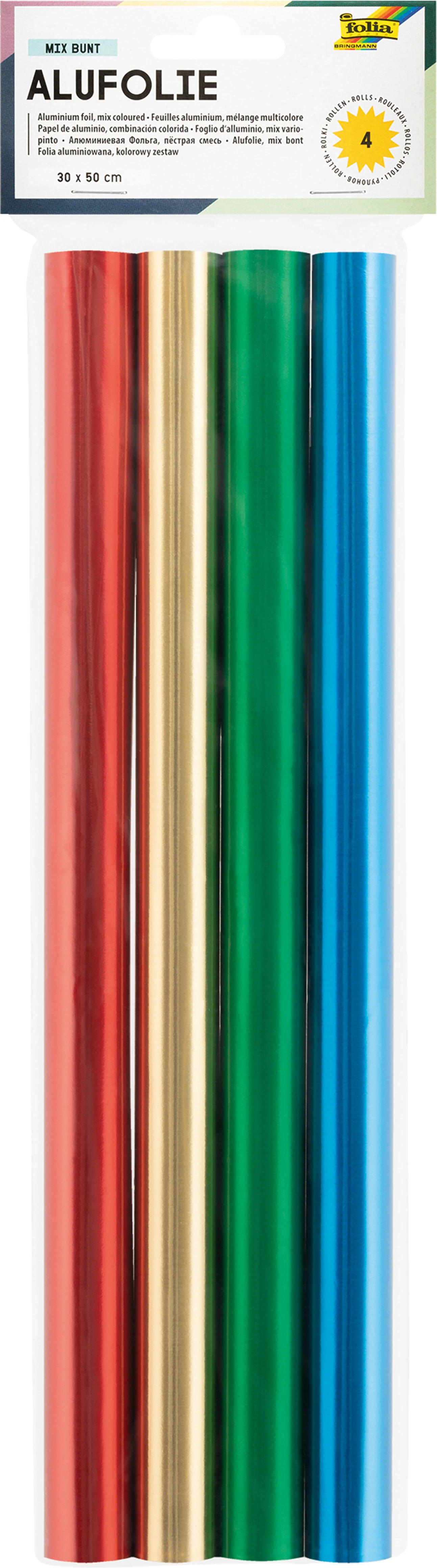 FOLIA Alufolie 30x50cm 404 assortiert 4 Rollen