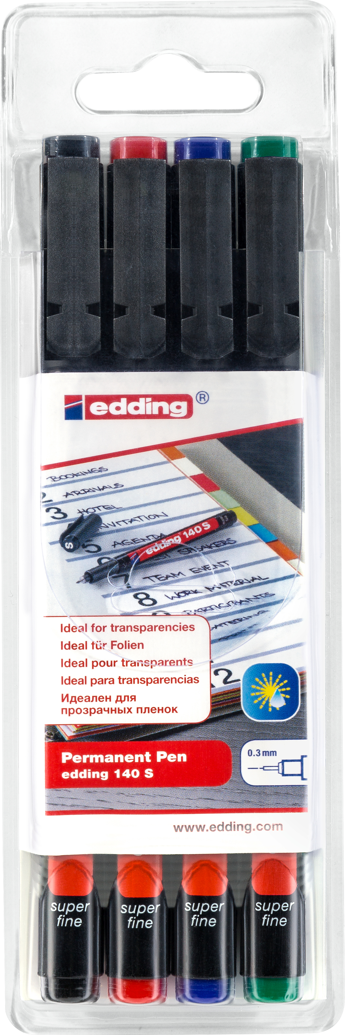EDDING OHP-Marker permanent S 140-E4 4er Etui