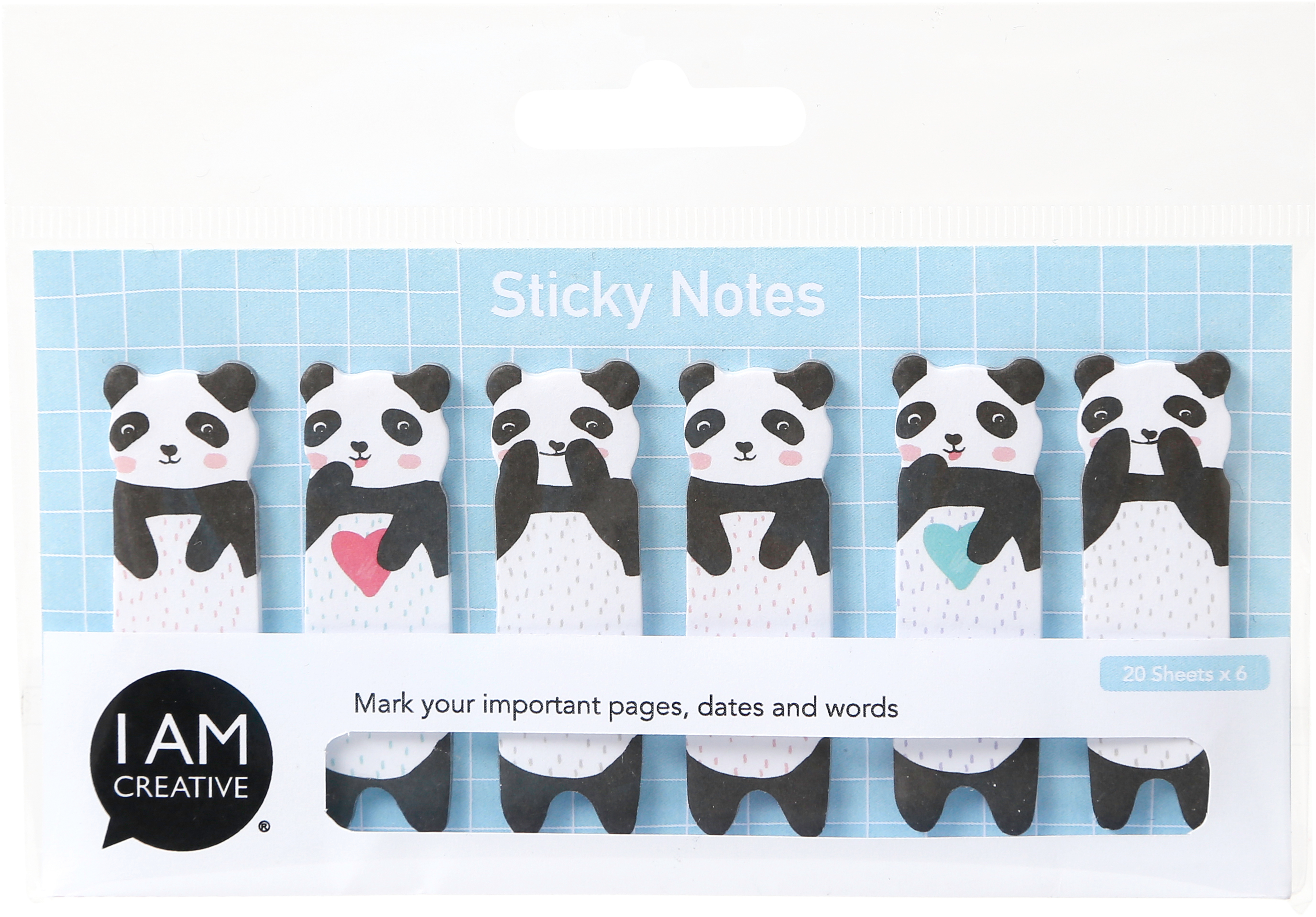 I AM CREATIVE Haftnotizen 4086.74 Panda 6x20 Blatt