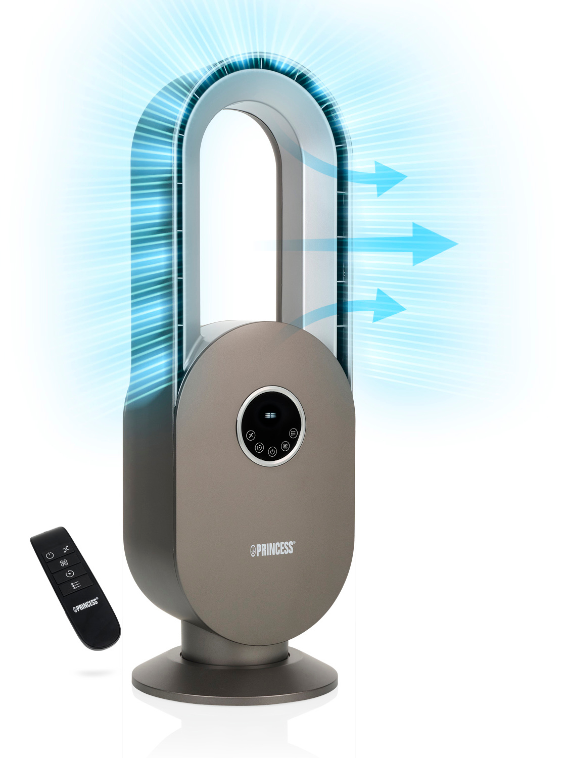 PRINCESS Standventilator 68cm 35150001 silber, flügellos