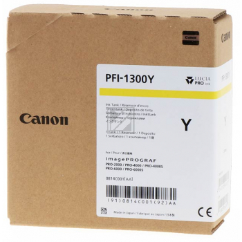CANON Tintenpatrone yellow PFI1300Y iPF PRO-2000/PRO-6000S 330ml CANON Tintenpatrone yellow PFI1300Y iPF PRO-2000/PRO-6000S 330ml