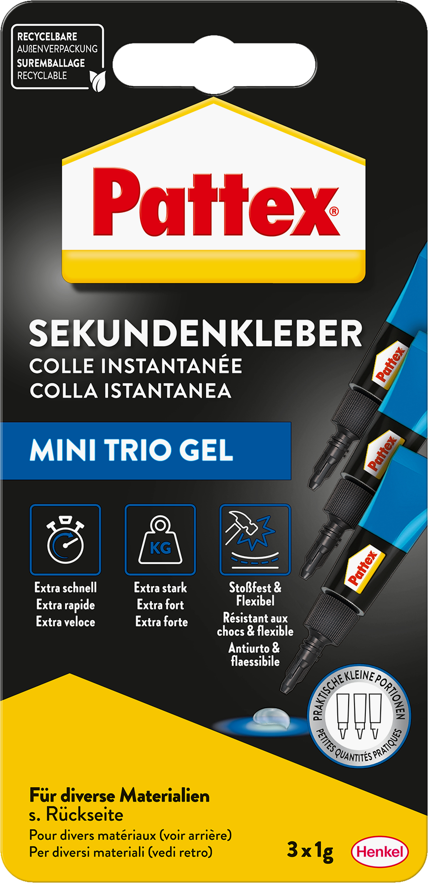 PATTEX Ultra Gel PSMG3 Mini Trio 3g
