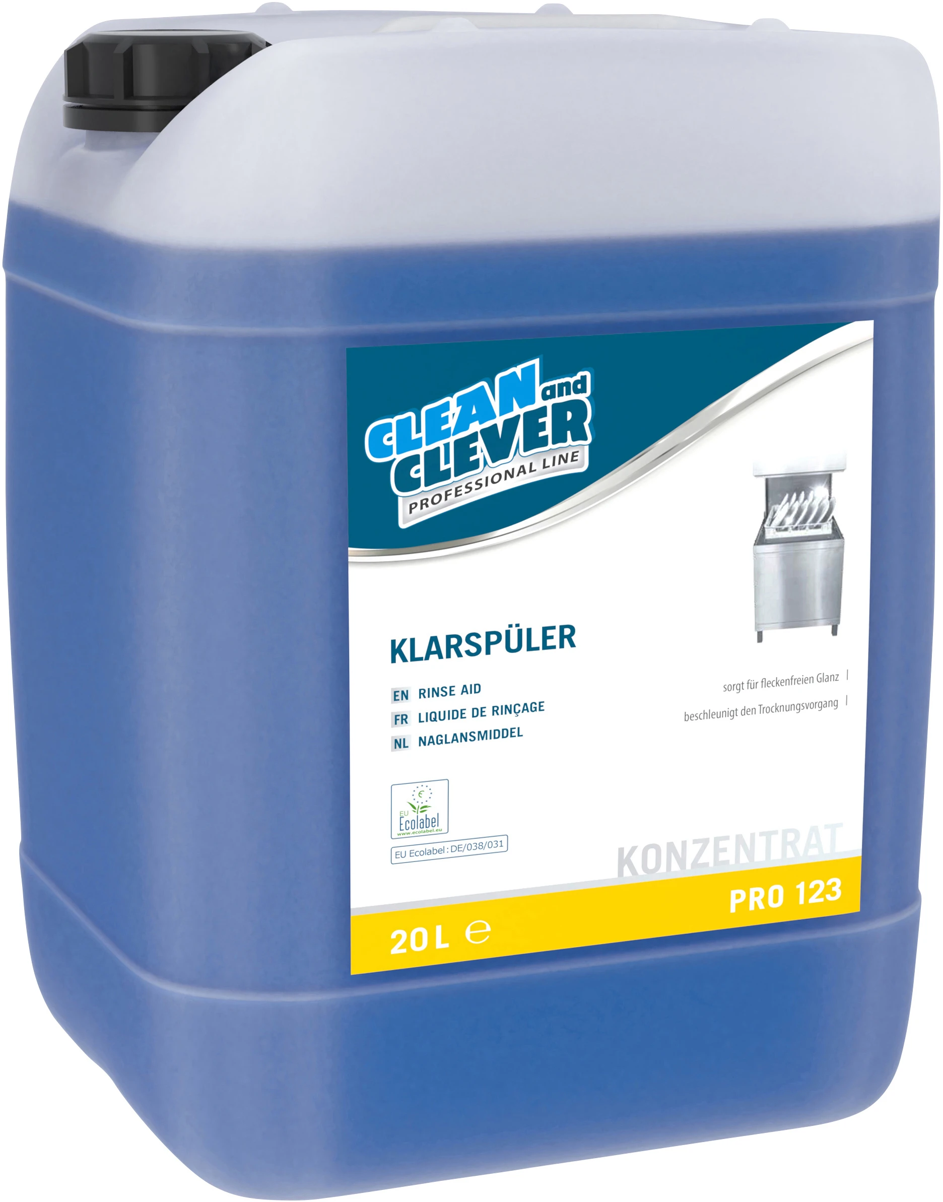 CLEAN AND CLEVER Klarspüler sauer 20lt 37648 PRO123 Konzentrat