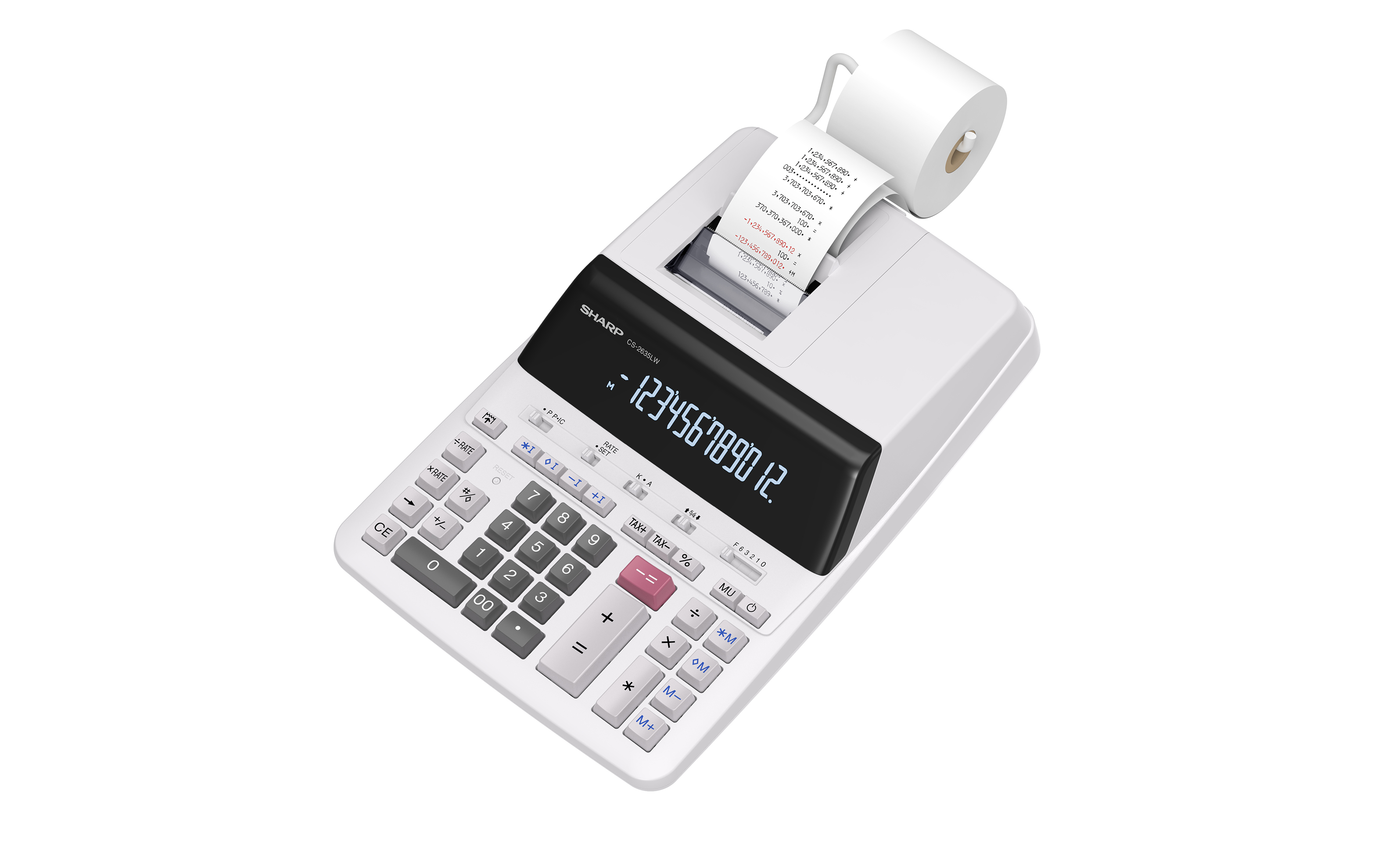SHARP Tischrechner Strom CS2635LW grau 12-stellig