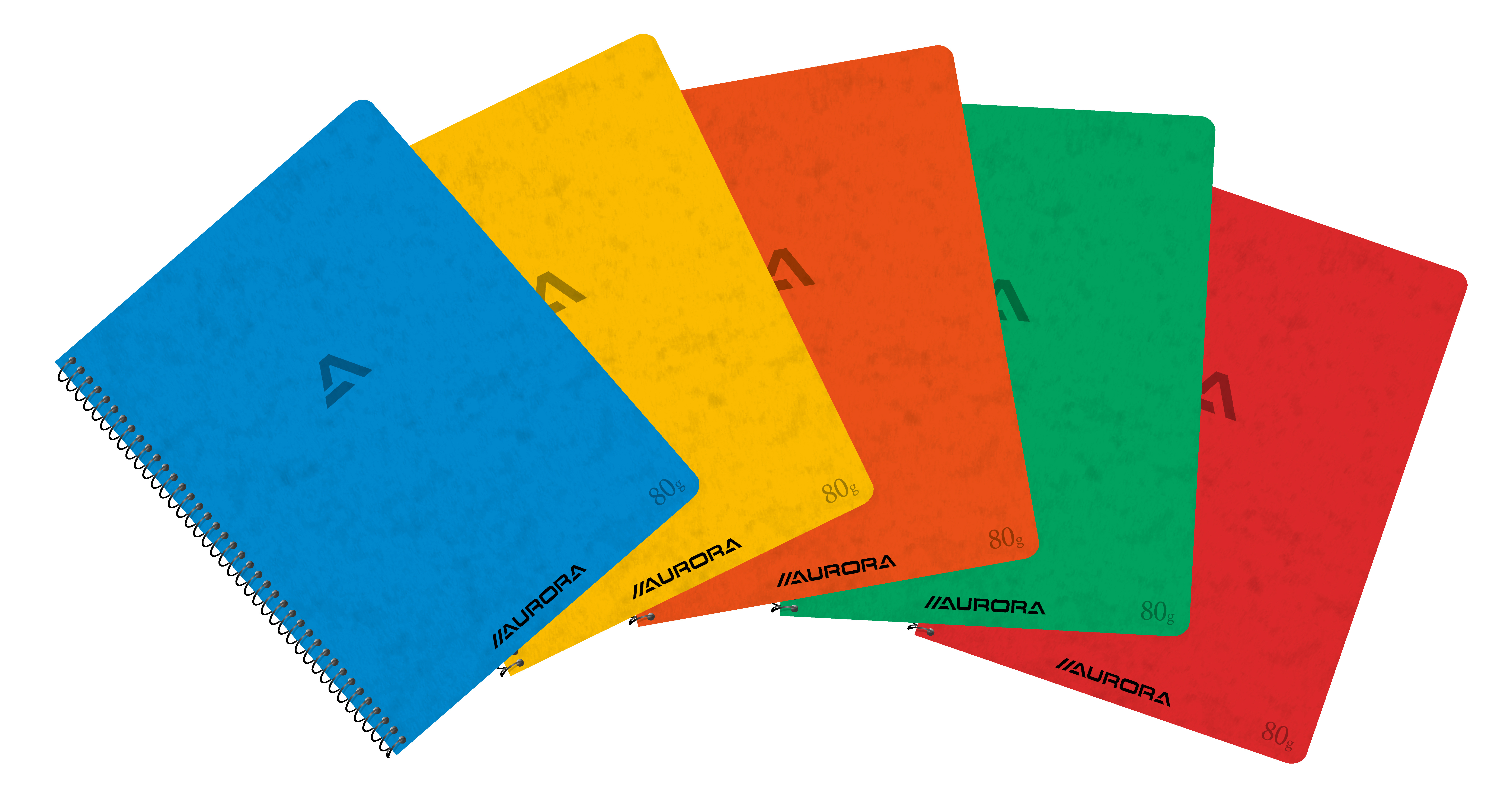 AURORA Spiralheft 21x16,5cm 2160KQ5 assortiert, kariert 5mm 120 S.