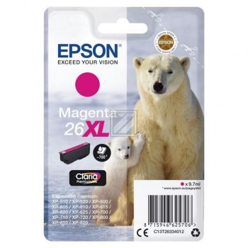 EPSON Tintenpatrone 26XL magenta T263340 XP 700/800 700 Seiten EPSON Tintenpatrone 26XL magenta T263340 XP 700/800 700 Seiten