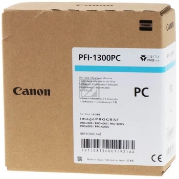 CANON Tintenpatrone photo cyan PFI1300PC iPF PRO-2000/PRO-6000S 330ml CANON Tintenpatrone photo cyan PFI1300PC iPF PRO-2000/PRO-6000S 330ml