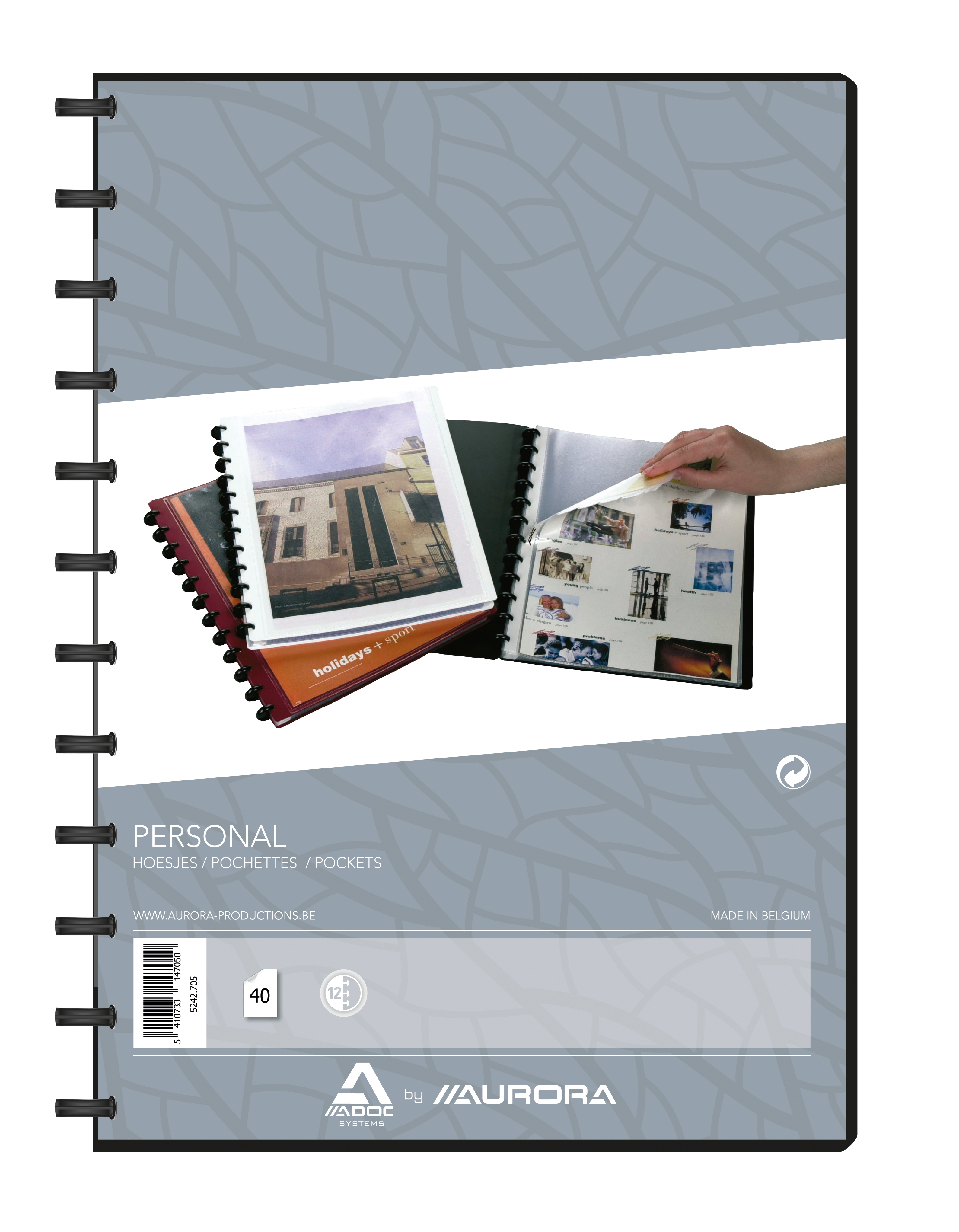 ADOC Sichtbuch Personal A4 5242.705 schwarz mit Fenster 40 Taschen
