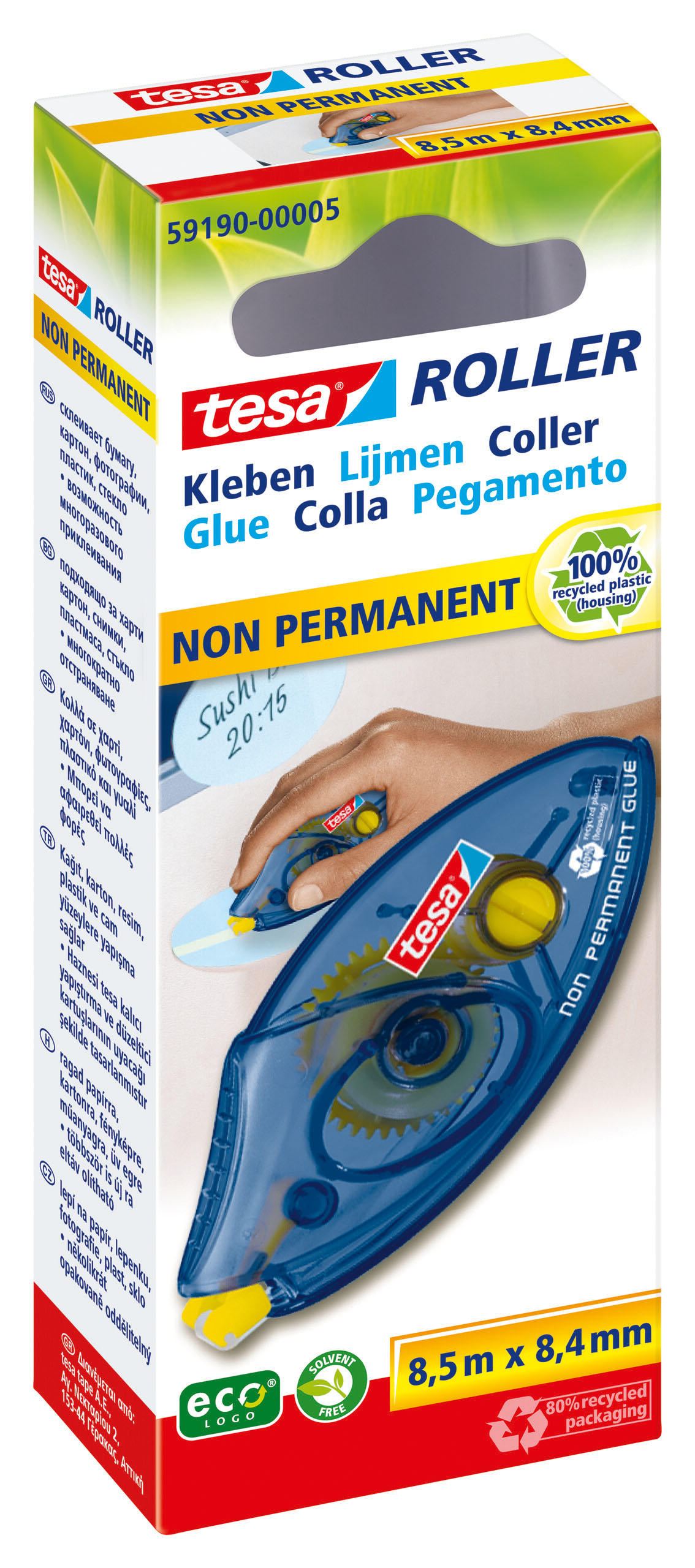 TESA Kleberoller ecoLogo 591900000 non-perm. 8.4mmx8.5m