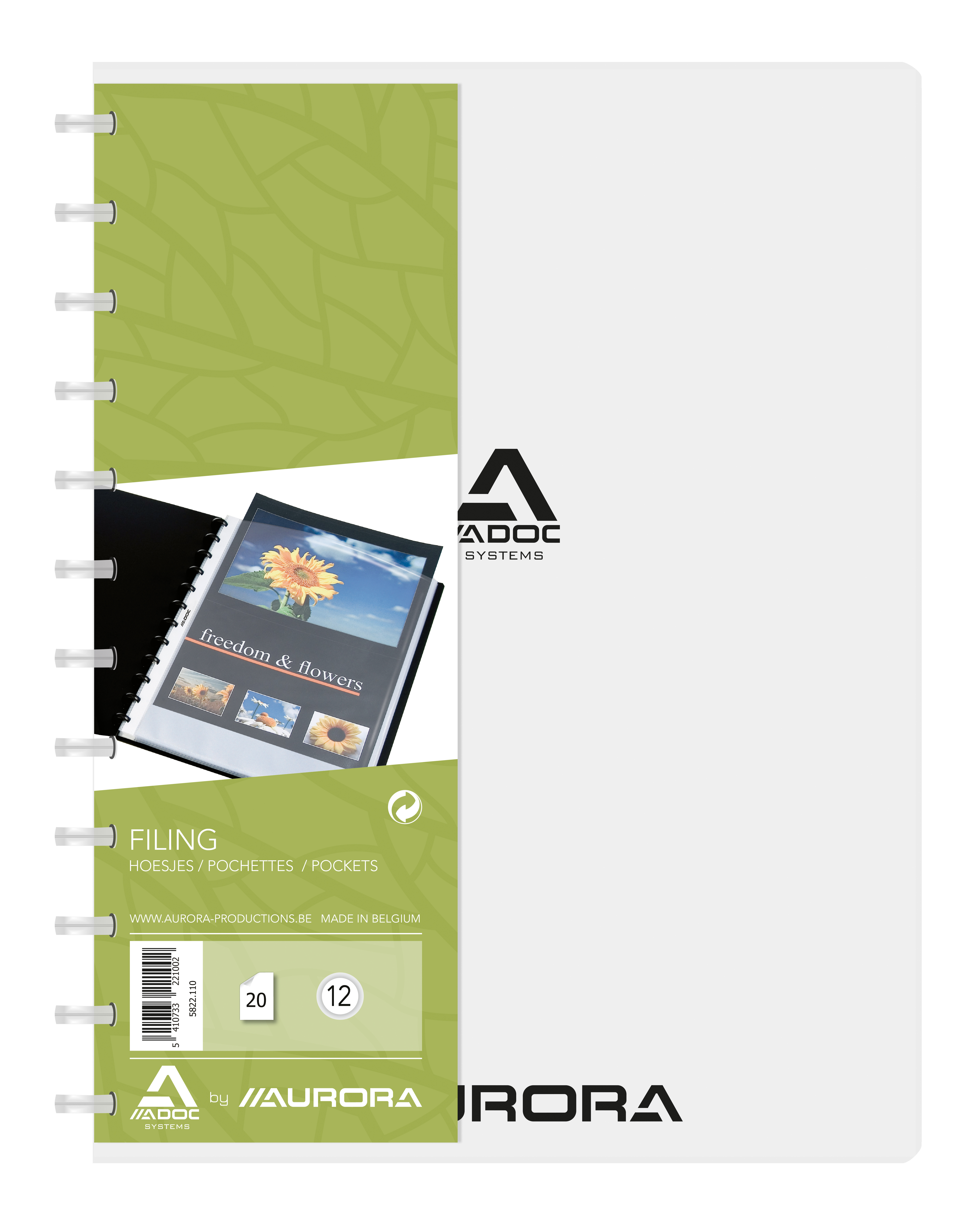 ADOC Sichtbuch Standard A4 5822.110 transparent 20 Taschen