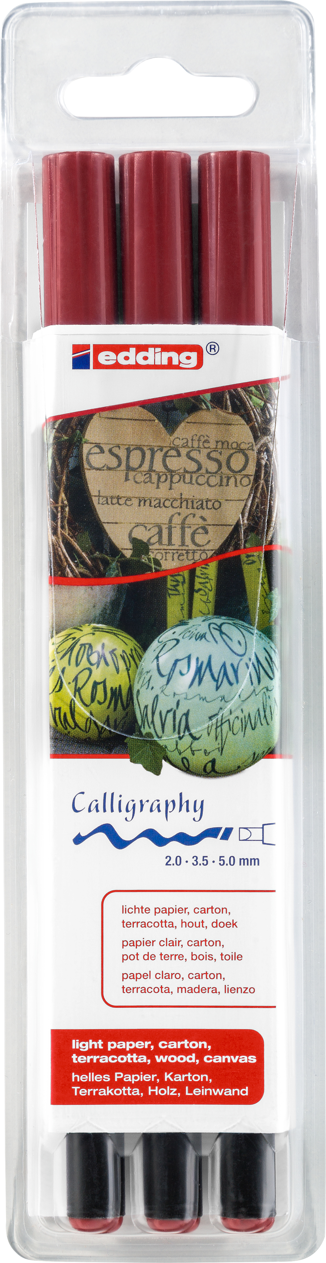 EDDING Calligraphy 1255 Set 2-5mm 1255-46-E karmesin 3 Stück