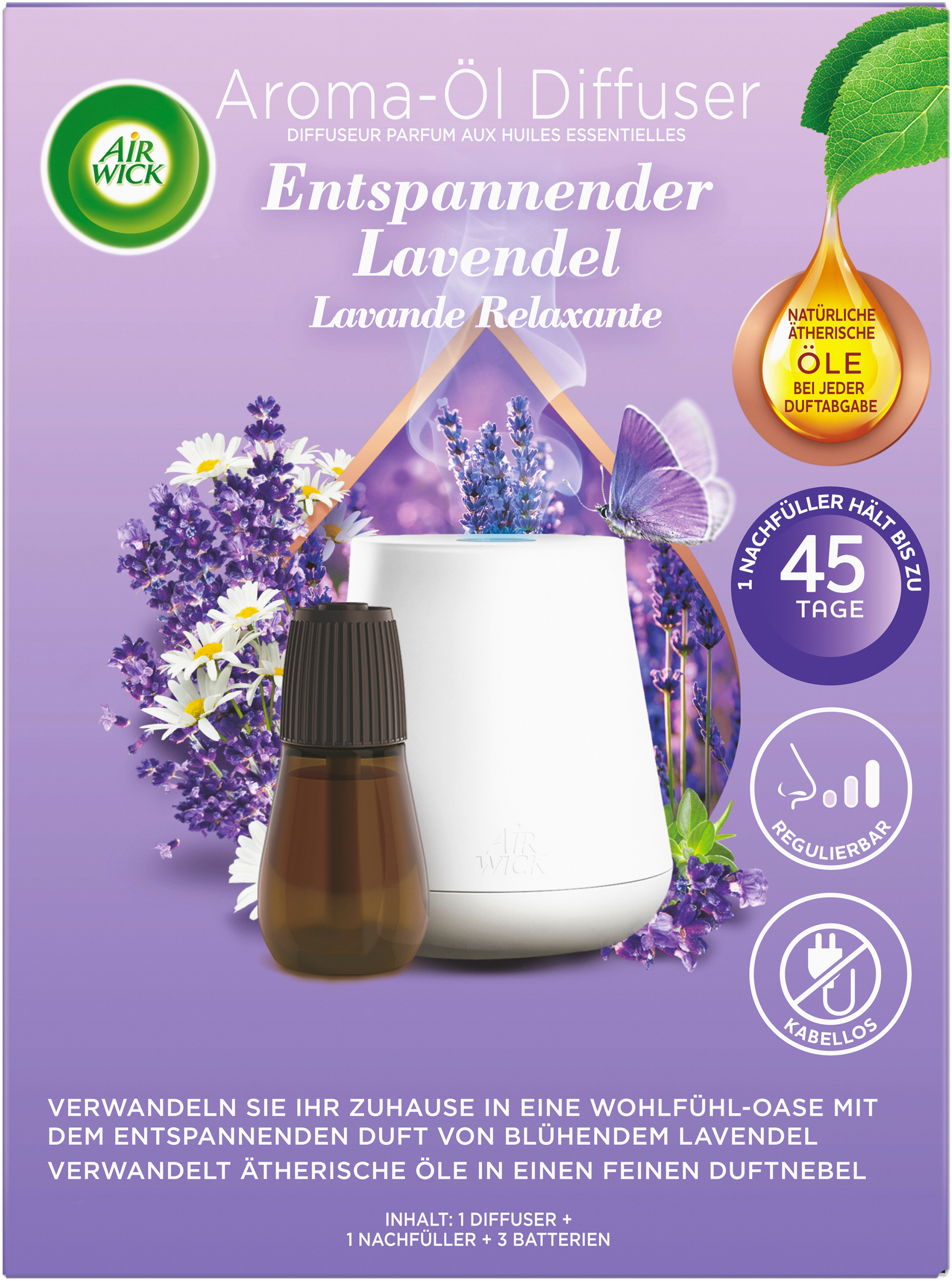 AIR WICK Aroma-Öl Diffuser Set 3284584 inkl. Lavendelöl 20ml