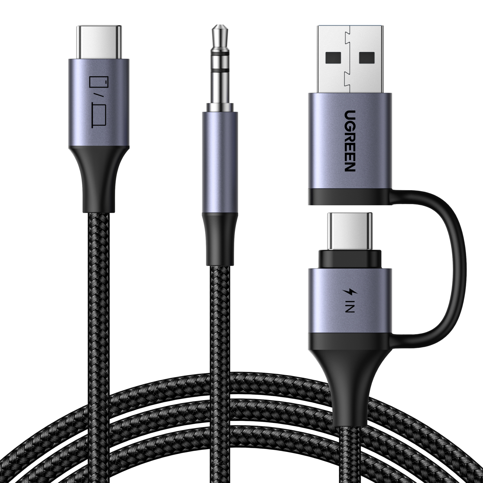 UGREEN Audio Adapter 2-in-1 45009 2xUSB-C, USB-A, 3.5mm