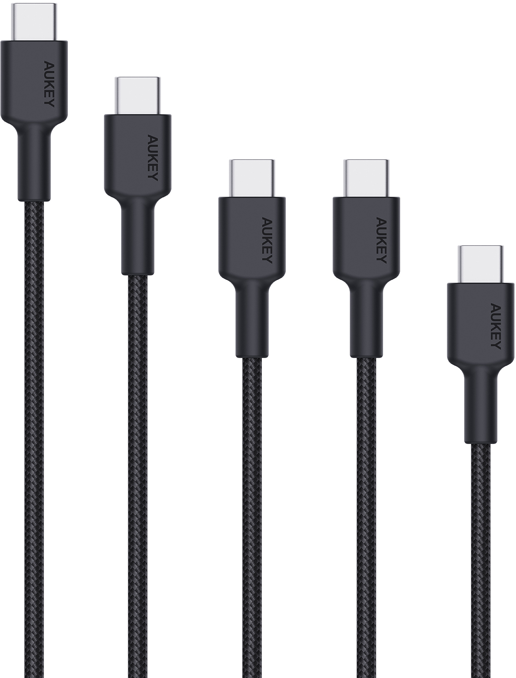 AUKEY USB-C-to-C Cable CB-CD37A 5 Pack,1x 2m,3x1m,1x0.5m AUKEY USB-C-to-C Cable CB-CD37A 5 Pack,1x 2m,3x1m,1x0.5m