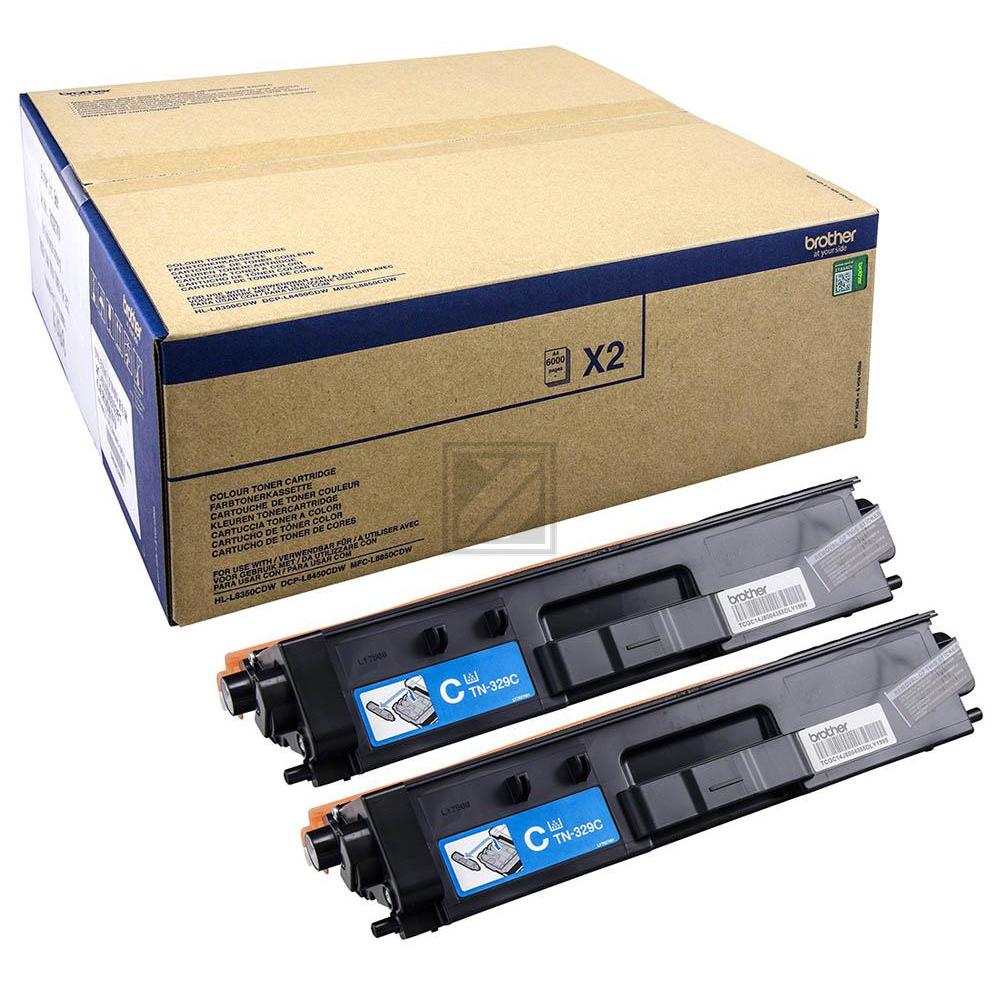 BROTHER Toner Super HY Twin cyan TN-329CTWIN MFC-L8450 2x6000 Seiten