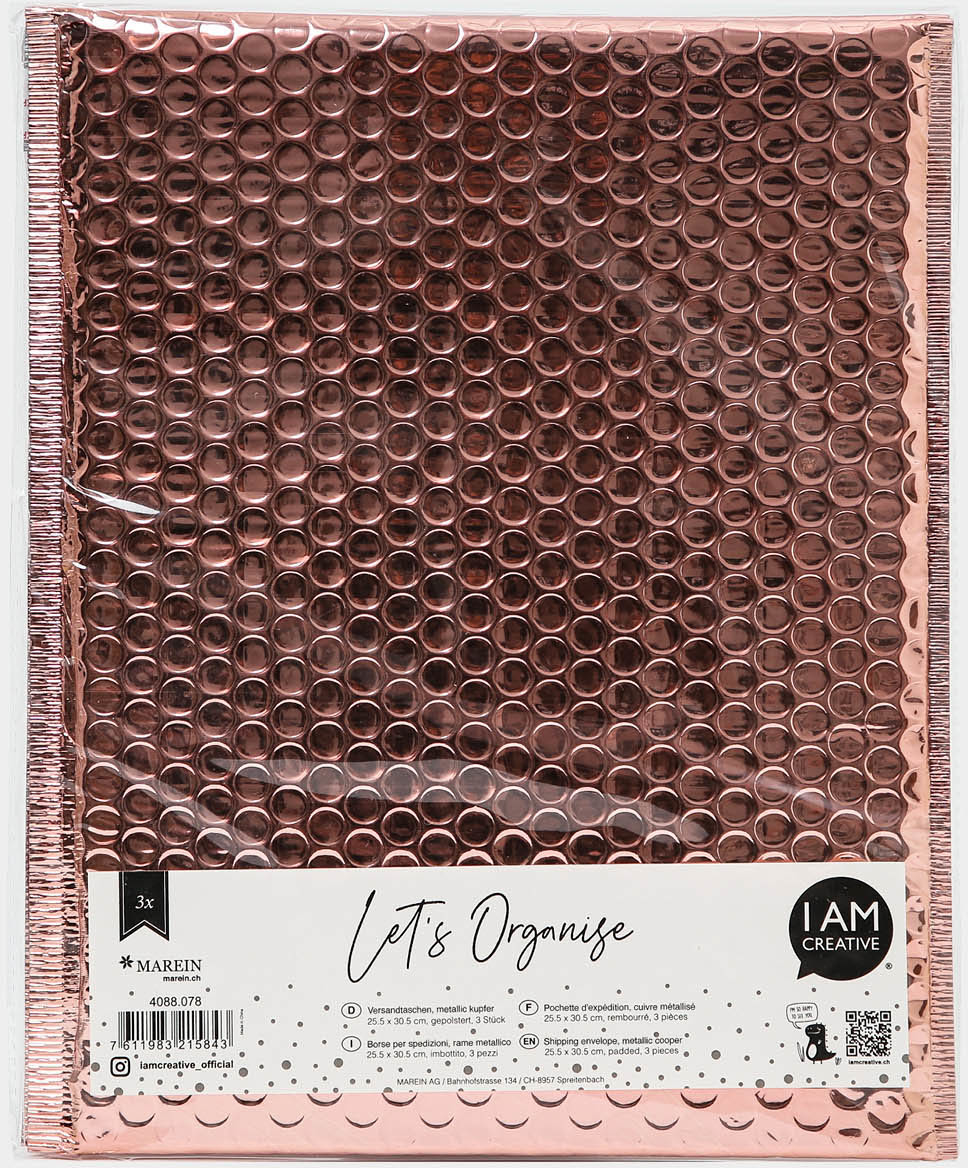 I AM CREATIVE Geschenktasche Let`s Organize 4088.078 metallic Kupfer 3 Stück