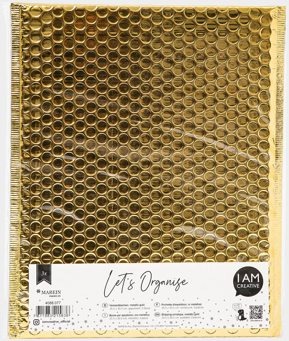I AM CREATIVE Geschenktasche Let`s Organize 4088.077 metallic gold 3 Stück