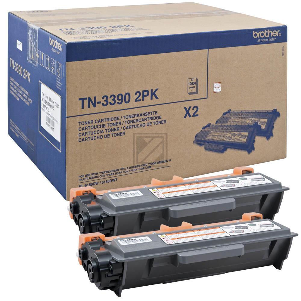 BROTHER Toner EHY Twin schwarz TN-3390TWIN HL-6180 2x12'000 Seiten