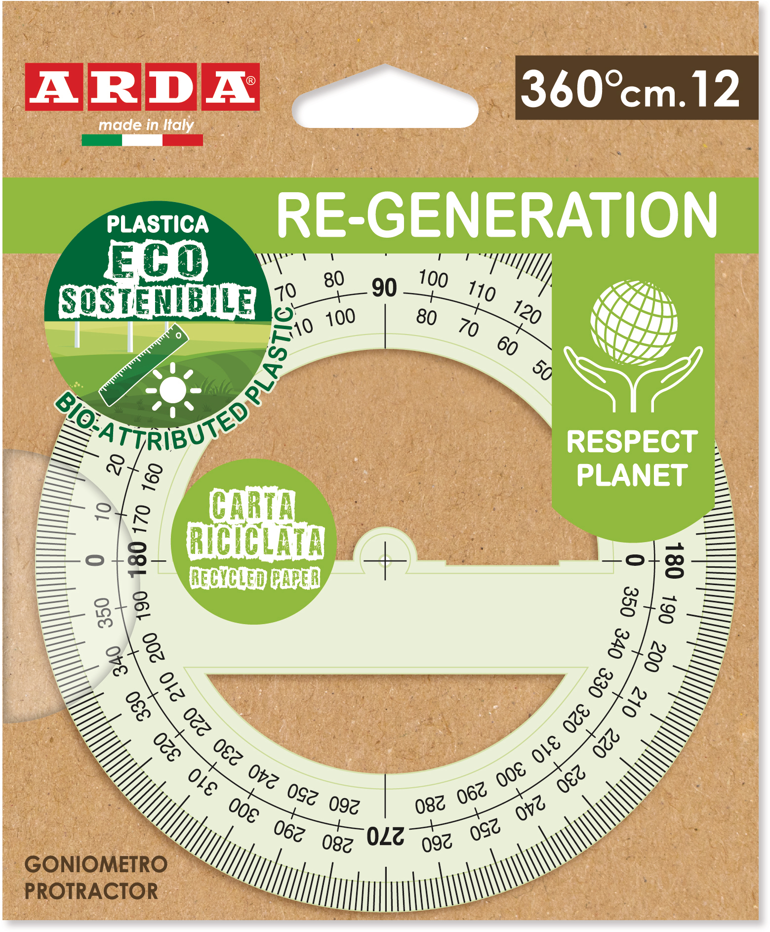 ARDA Winkelmesser 360° 12cm RE36012 Re-Generation