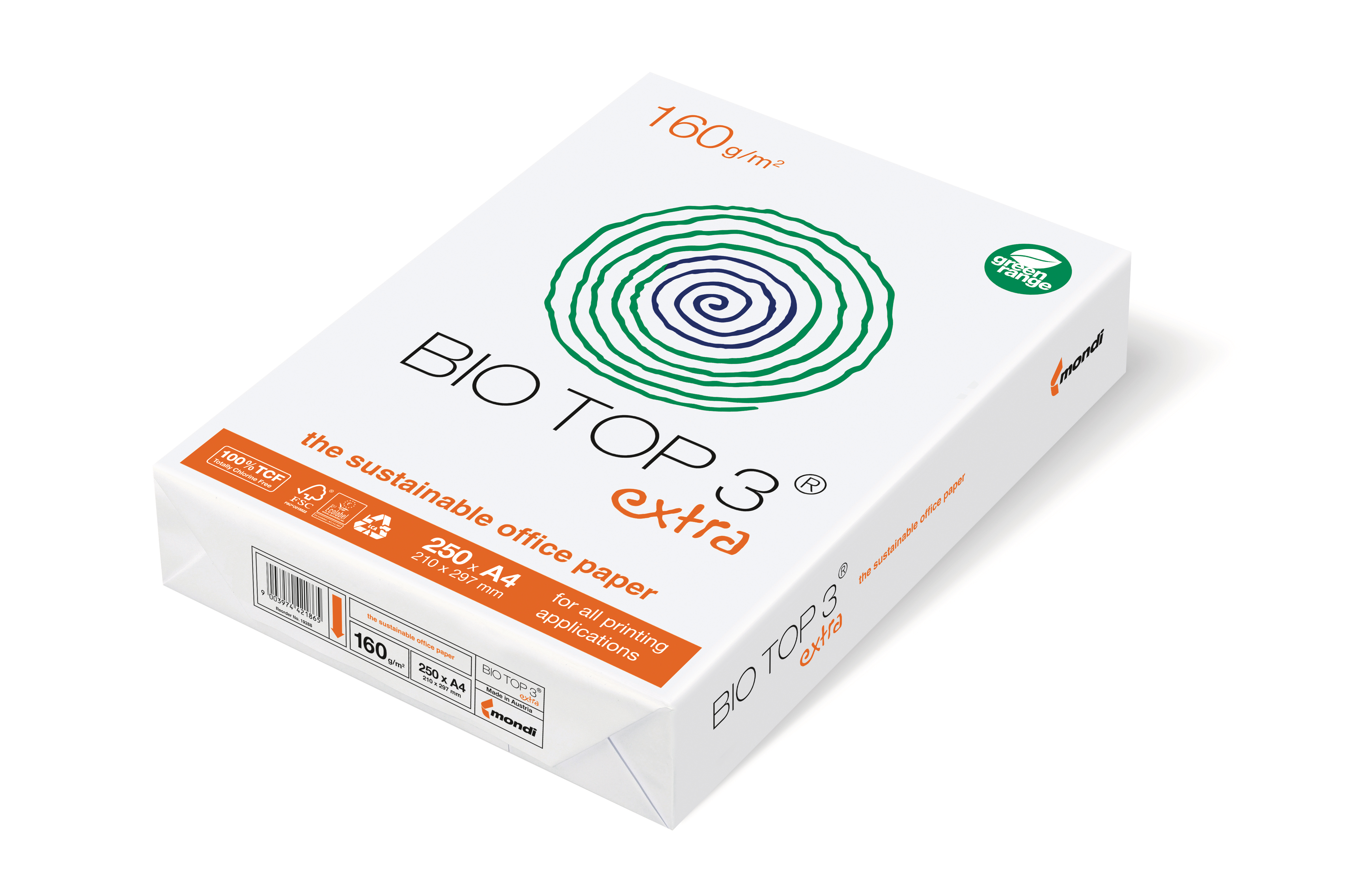 BIO TOP 3 Kopierpapier Biotop A4 88008663 160g, Off-White 250 Blatt