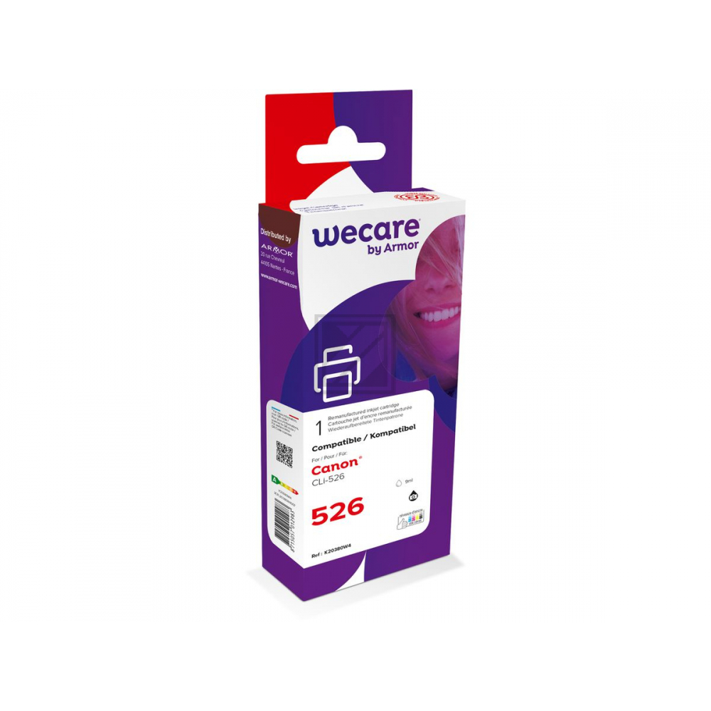 WECARE Tinte rebuilt schwarz CLI-526BKWE zu Canon PIXMA iP 4850 9ml WECARE Tinte rebuilt schwarz CLI-526BKWE zu Canon PIXMA iP 4850 9ml