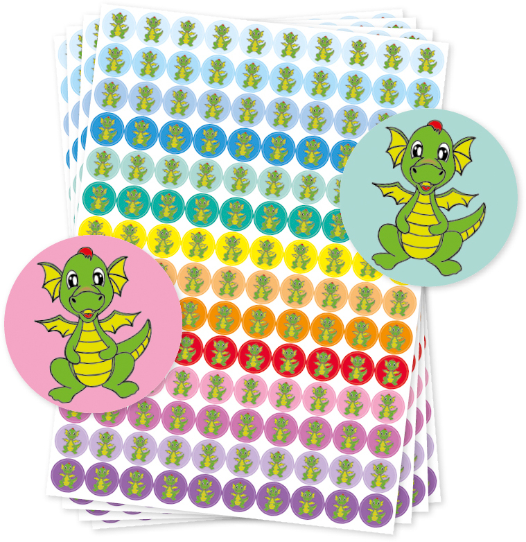 TIMETEX Belobigungs-Aufkleber 62652 Drache 500 Stück