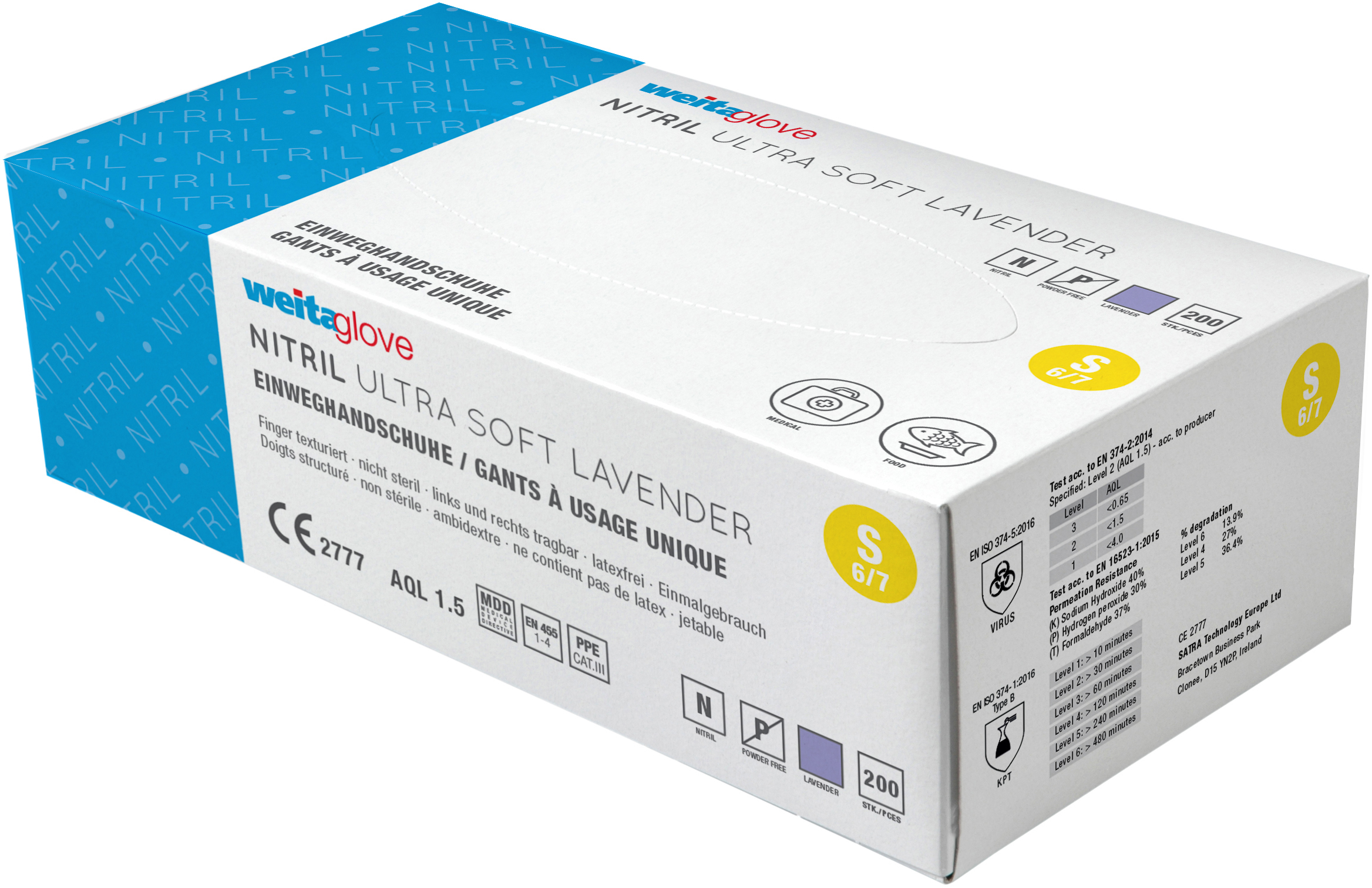 WEITA Einweghandschuhe Nitri Gr. S. 836004 Ultra Soft Lavendel 200 Stück