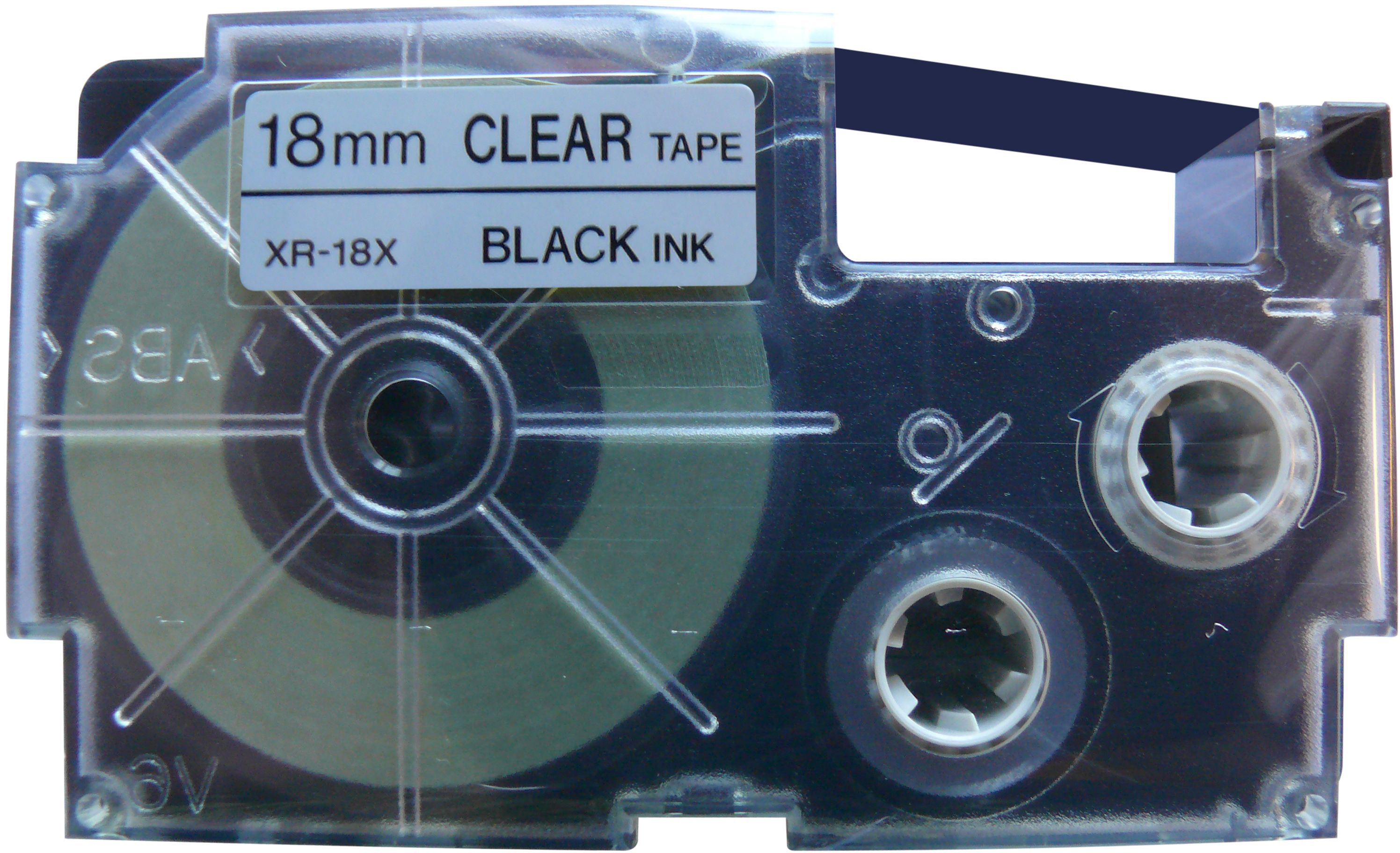 CASIO Beschriftungsband XR-18X 18mm/8m schwarz/transparent