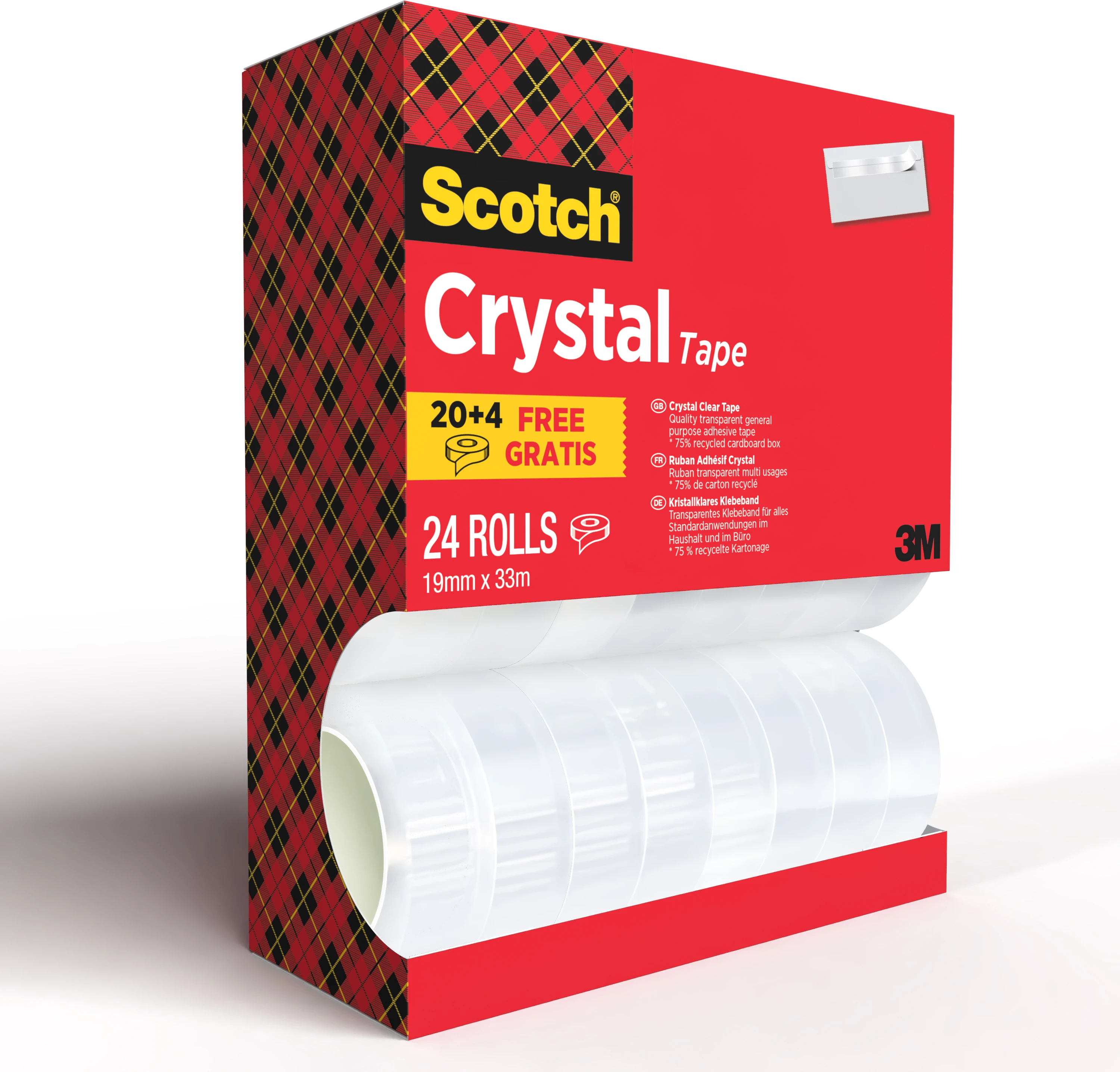 SCOTCH Crystal Tape 19mmx33m 6-1933VP24 kristallklar 24 Rollen
