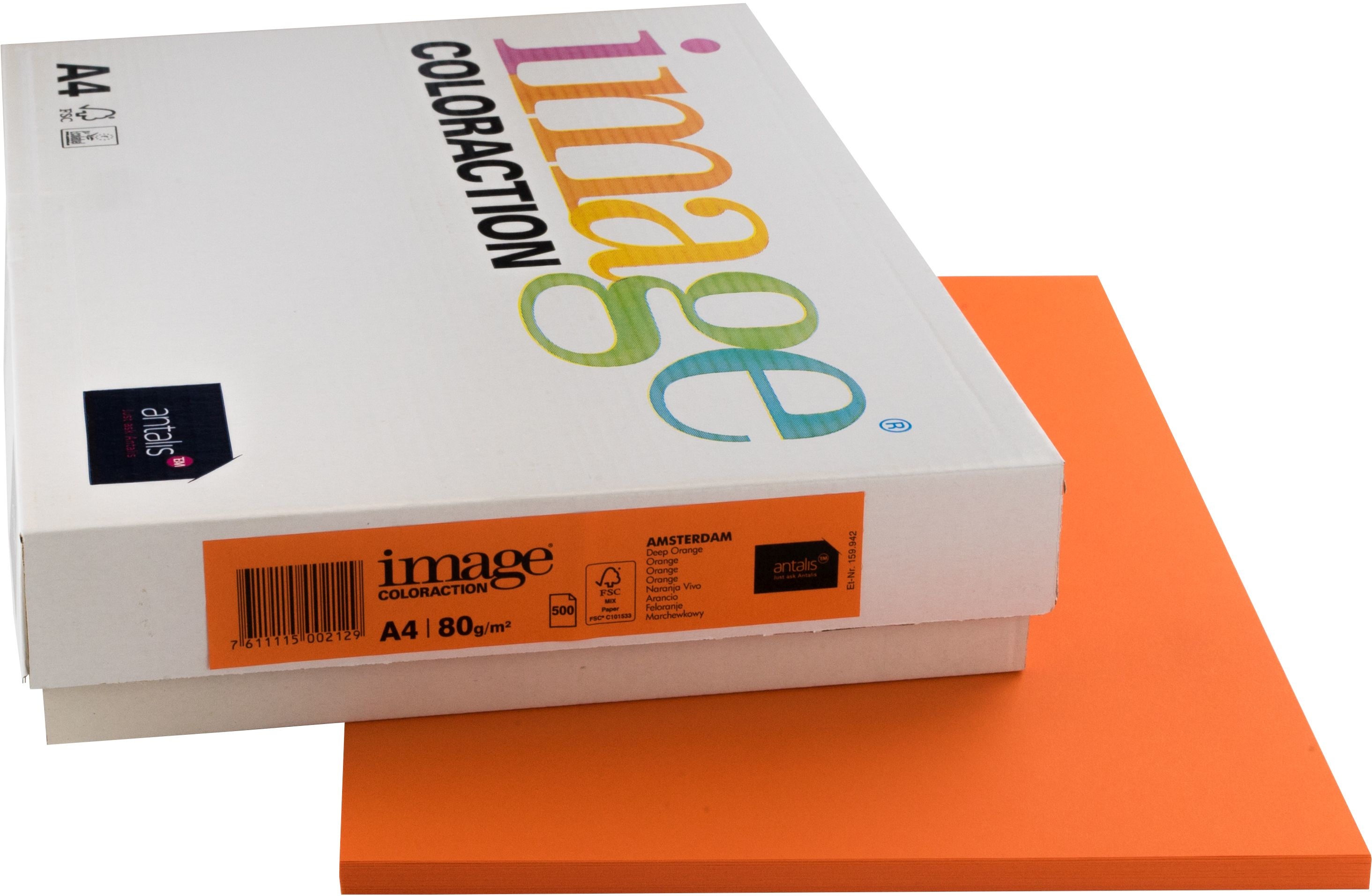 IMAGE COLORACTION Kopierpapier Amsterdam A4 274570 orange, 80g 500 Blatt