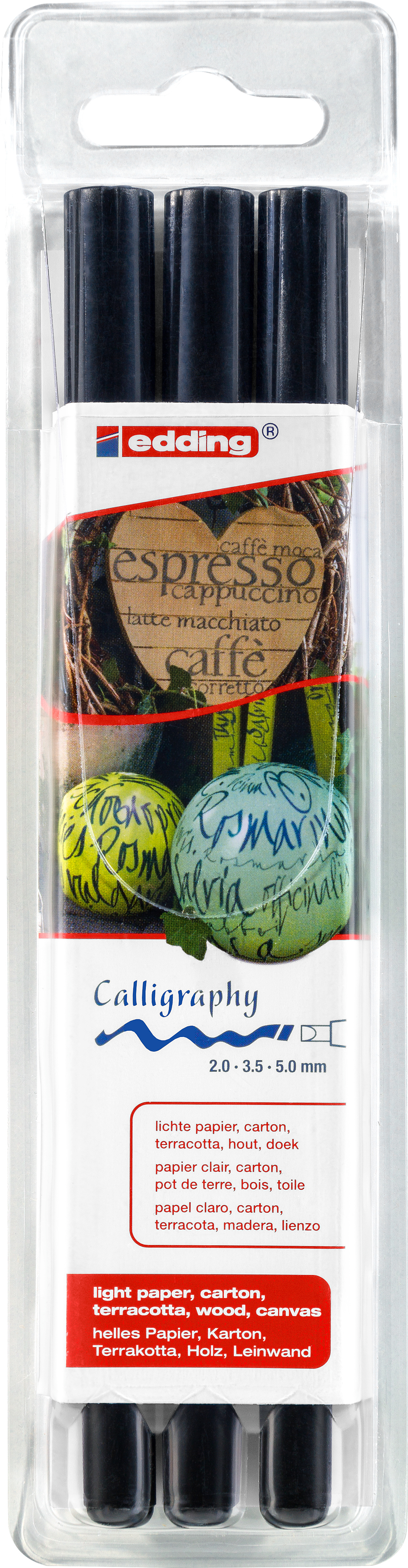 EDDING Calligraphy 1255 Set 2-5mm 1255-1-E3 schwarz 3 Stück