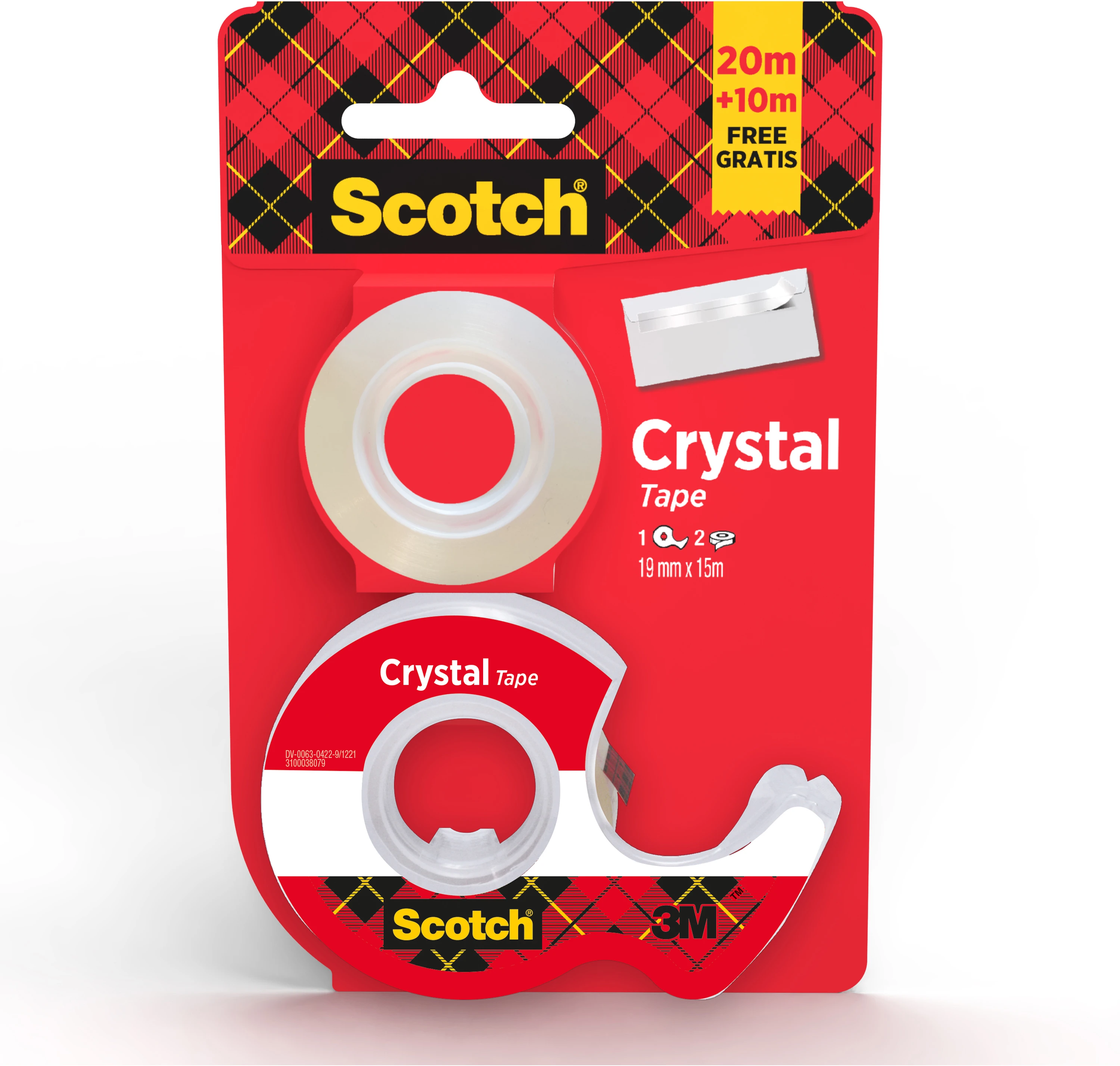 SCOTCH Crystal Tape 19mmx15m 6-1915DRP auf Abroller + 10m gratis